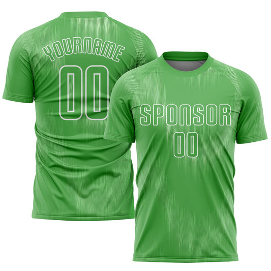 Custom Neon Green Neon Green-White Sublimation Soccer Uniform Jersey - Main View