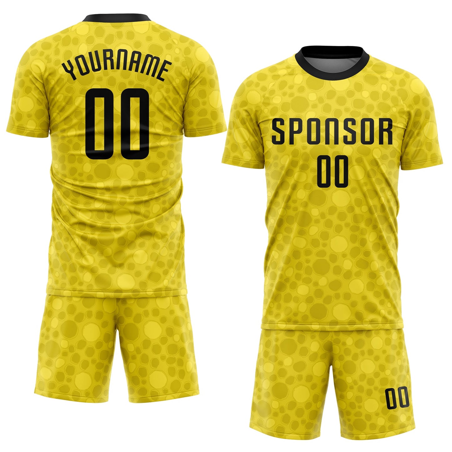 Custom Gold Black Sublimation Soccer Uniform Jersey view 2