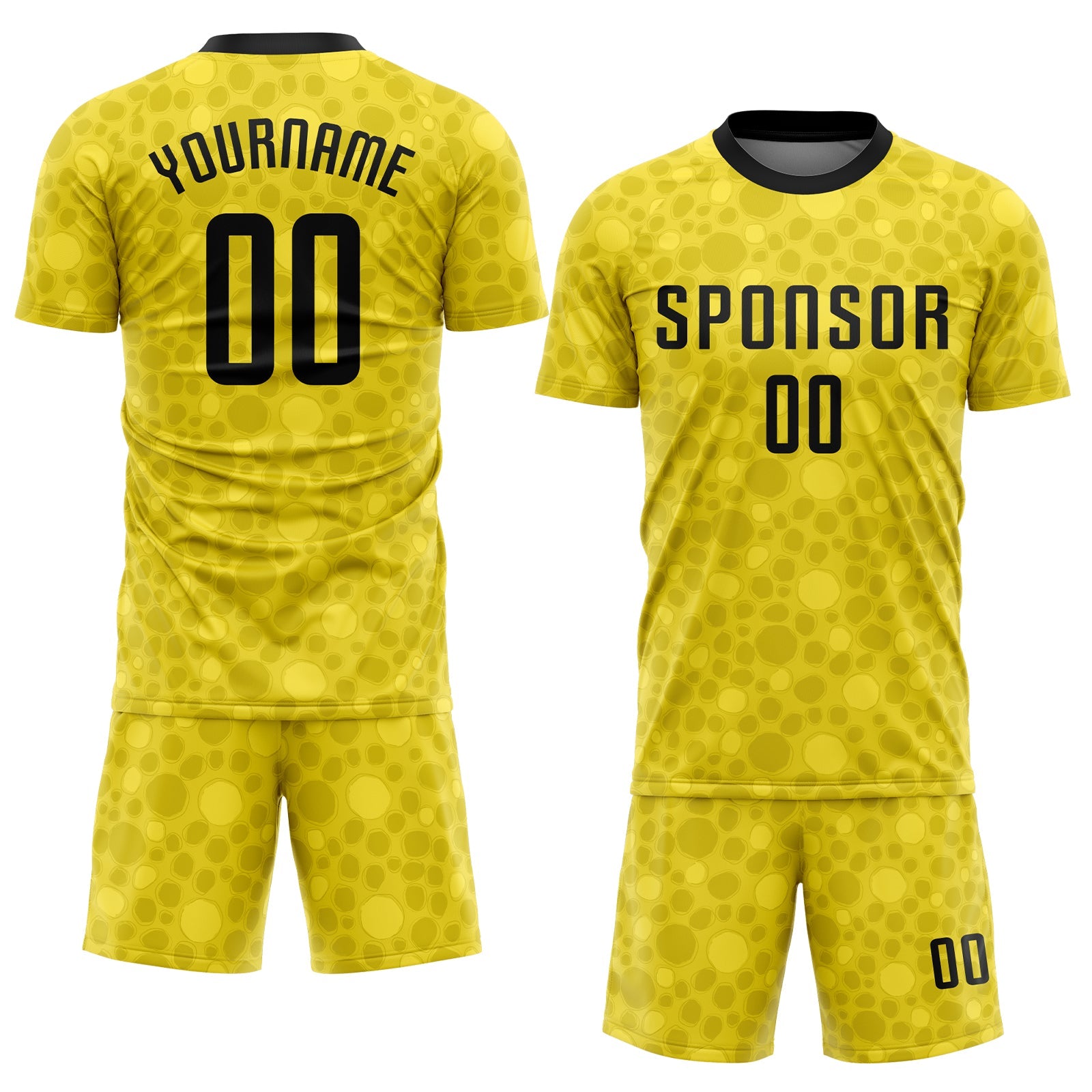 Custom Gold Black Sublimation Soccer Uniform Jersey view 2
