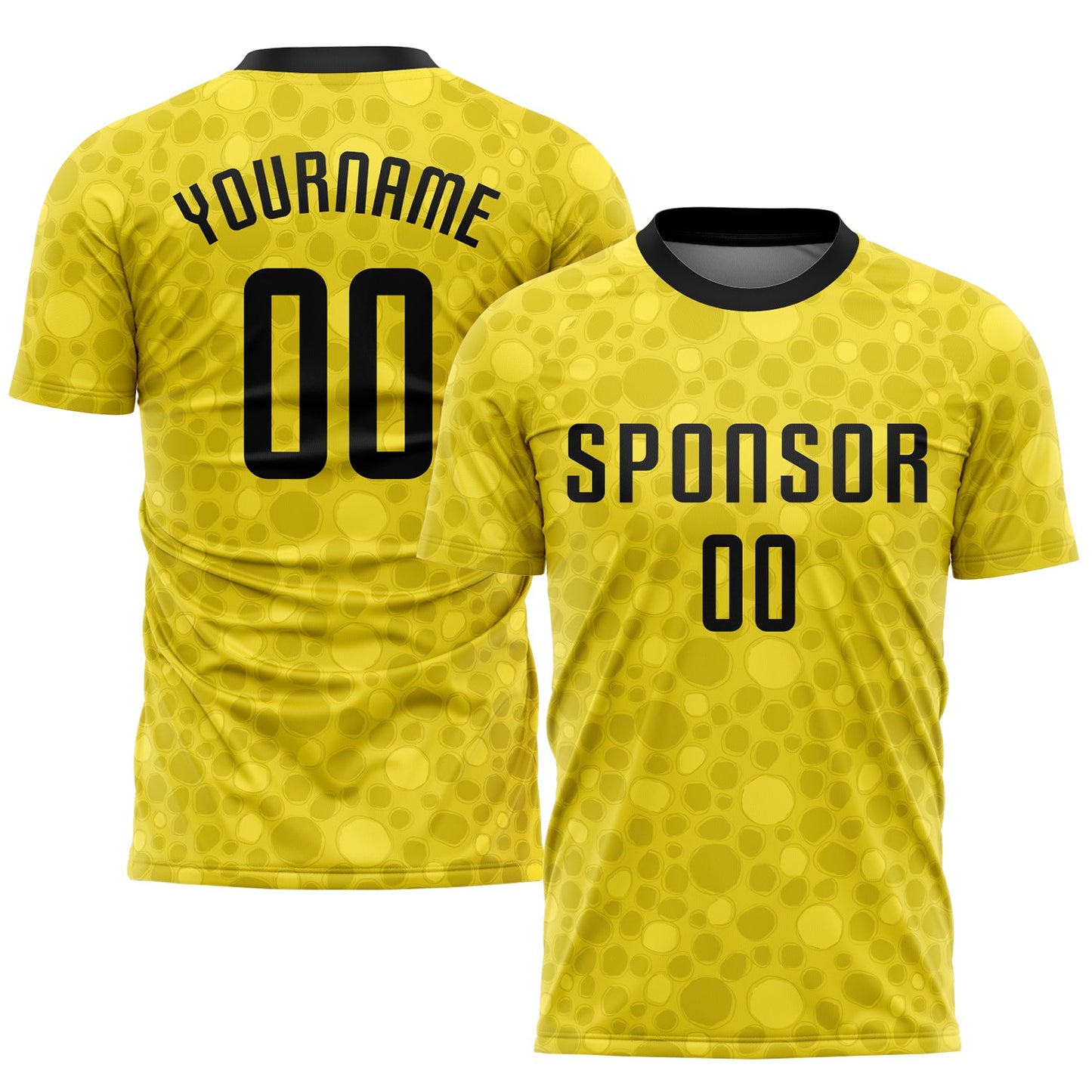 Custom Gold Black Sublimation Soccer Uniform Jersey - Main View