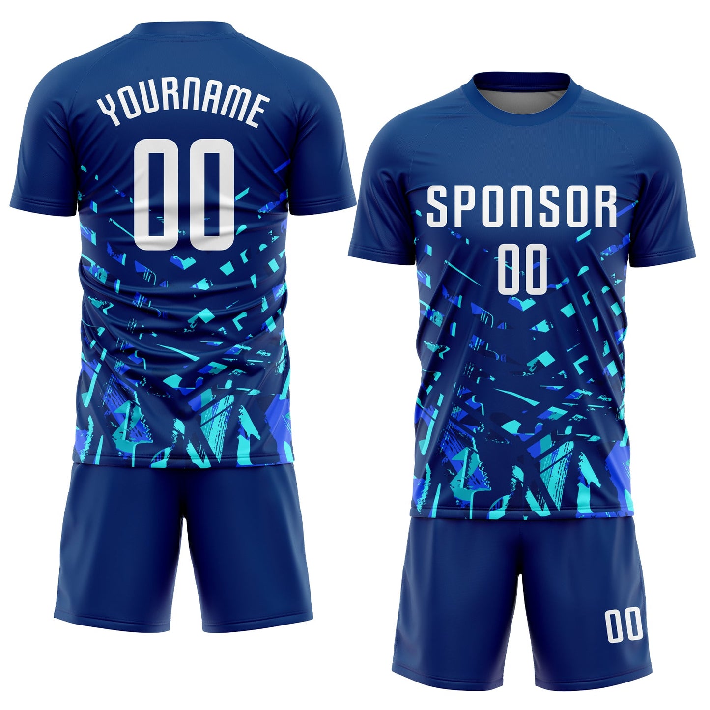 Custom Royal White-Lakes Blue Sublimation Soccer Uniform Jersey view 2
