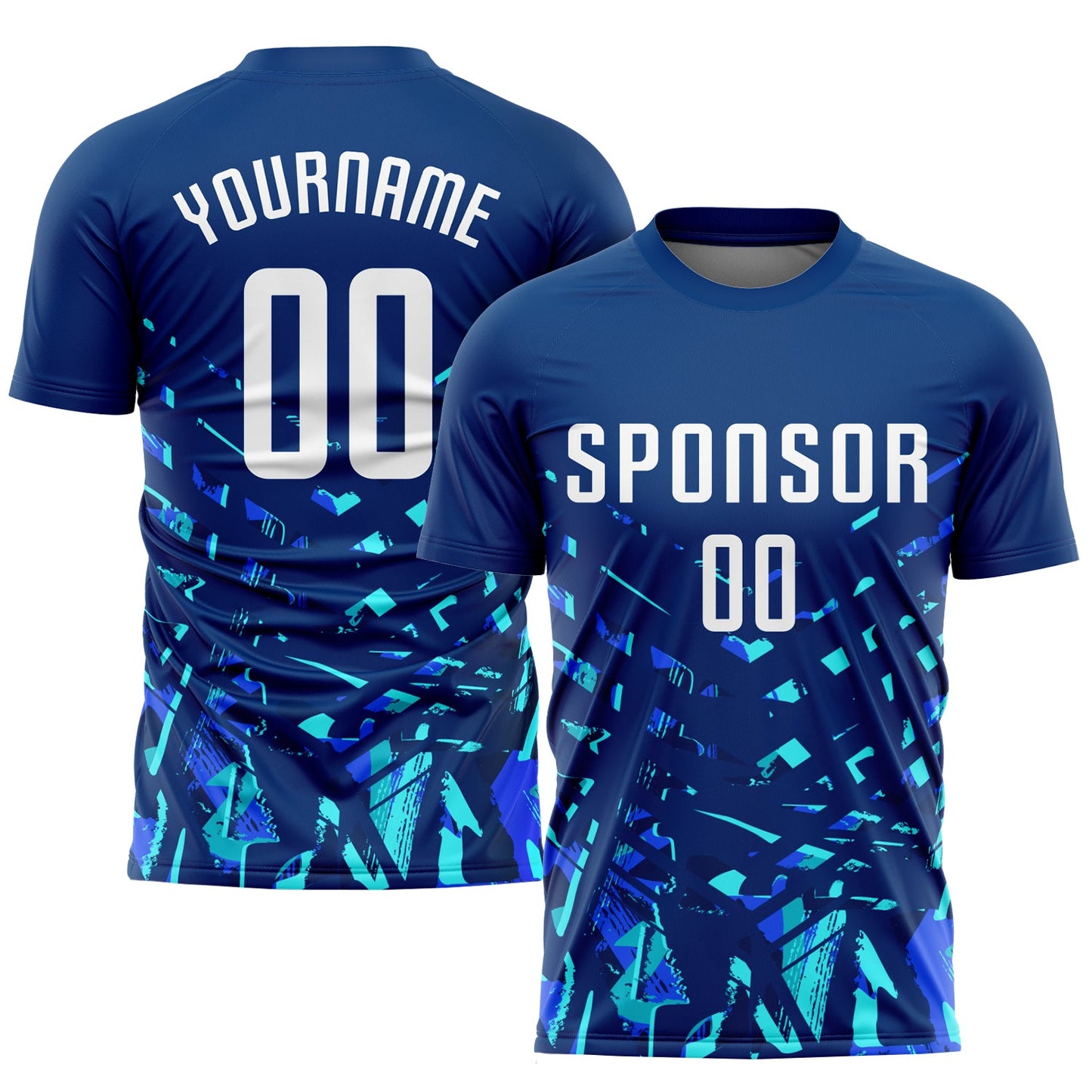 Custom Royal White-Lakes Blue Sublimation Soccer Uniform Jersey - Main View