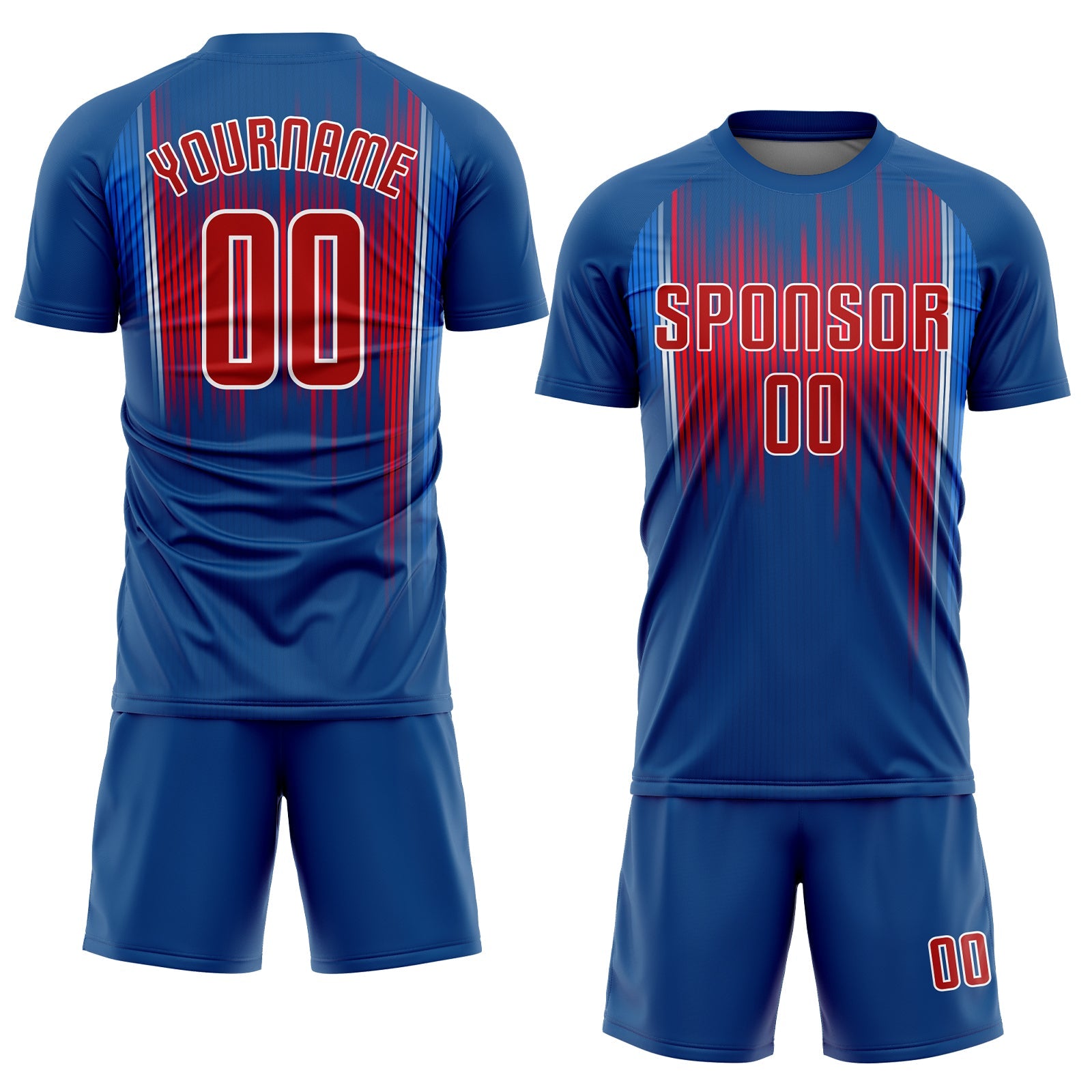 Custom Royal Red-White Sublimation Soccer Uniform Jersey view 2