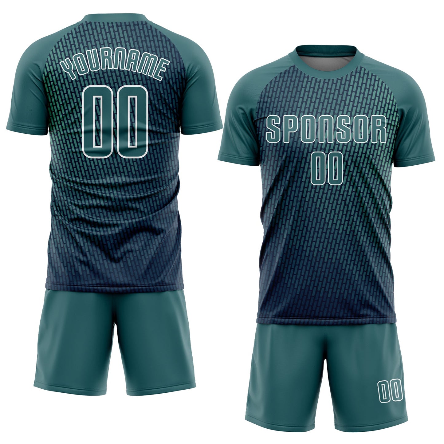Custom Teal White Sublimation Soccer Uniform Jersey view 2