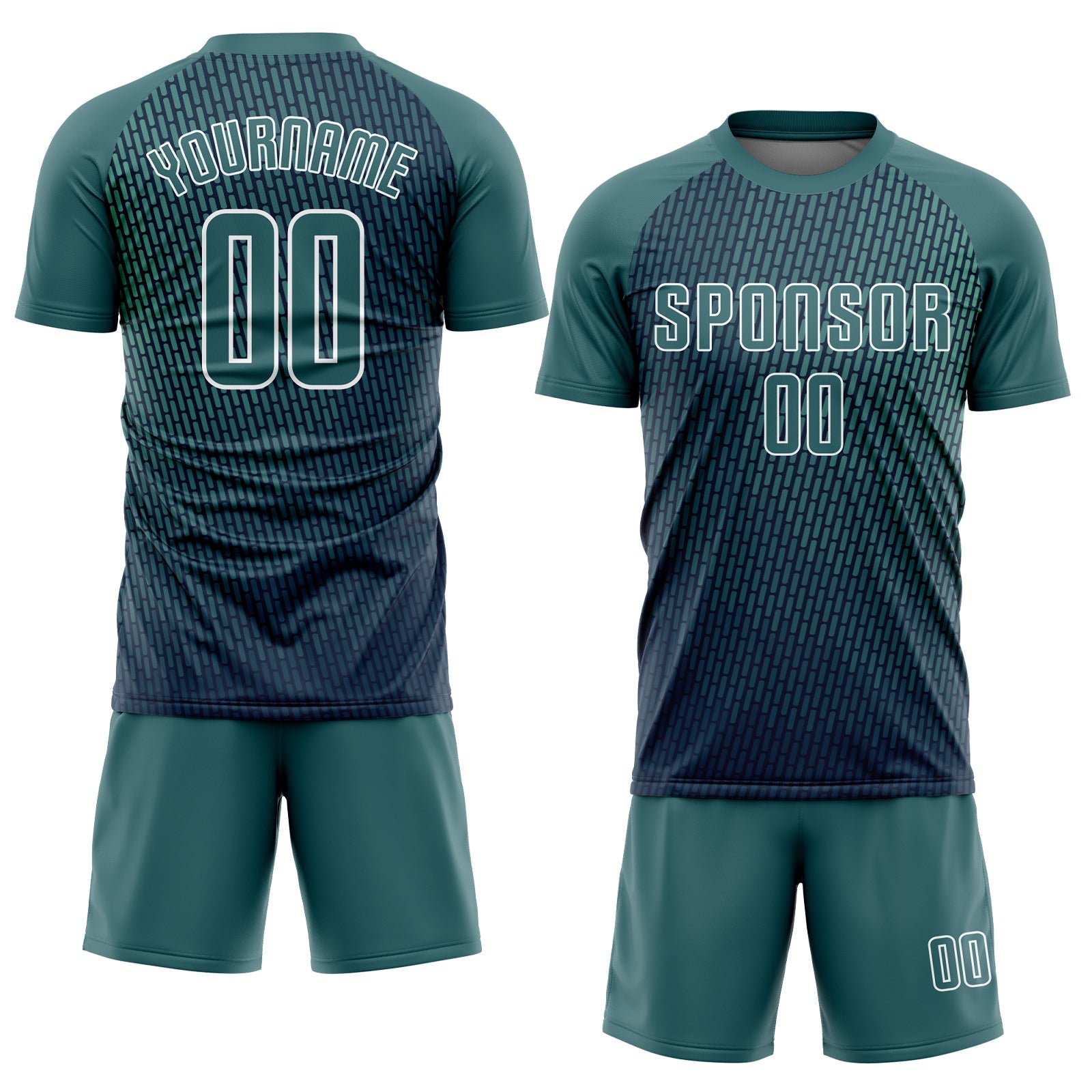 Custom Teal White Sublimation Soccer Uniform Jersey view 2