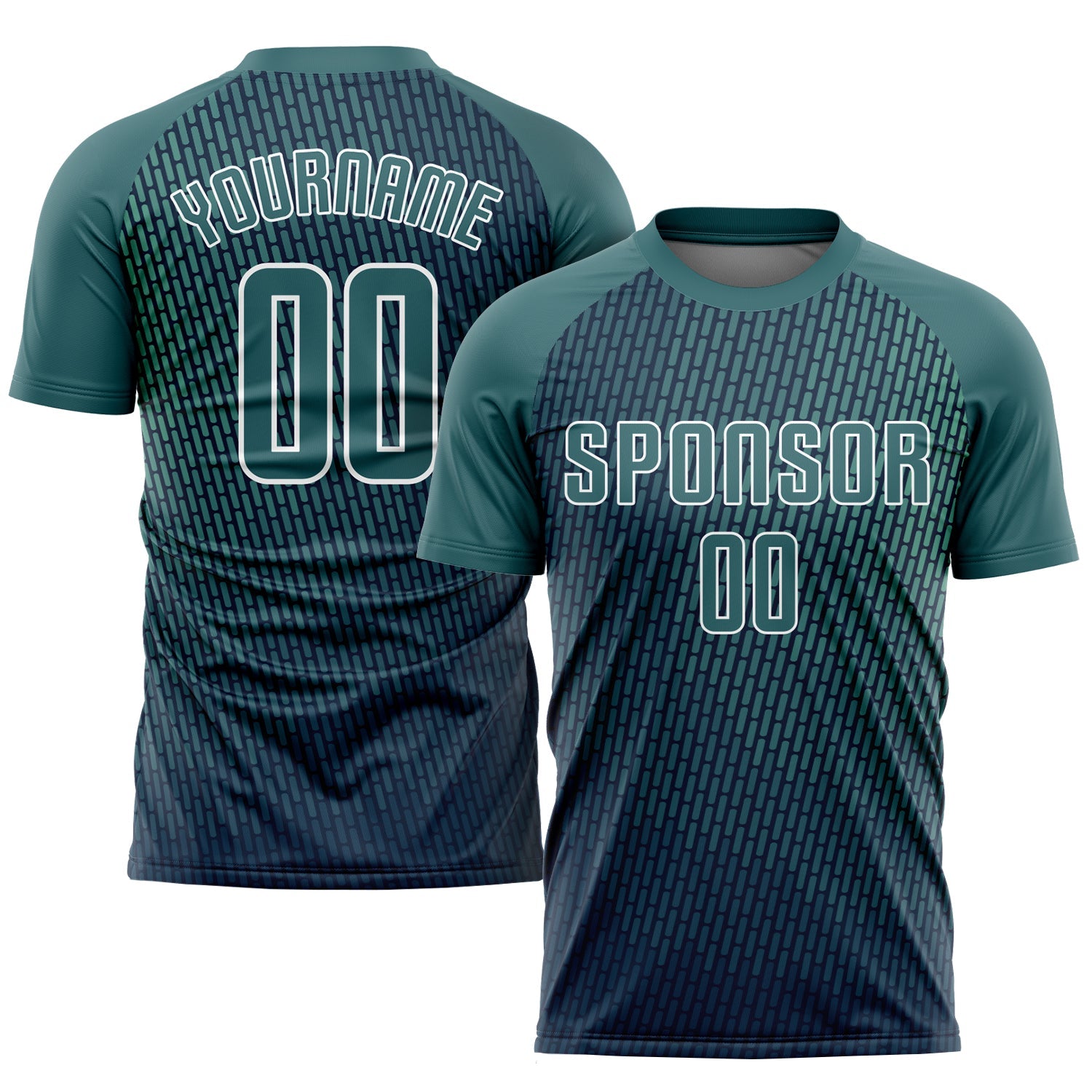 Custom Teal White Sublimation Soccer Uniform Jersey - Main View