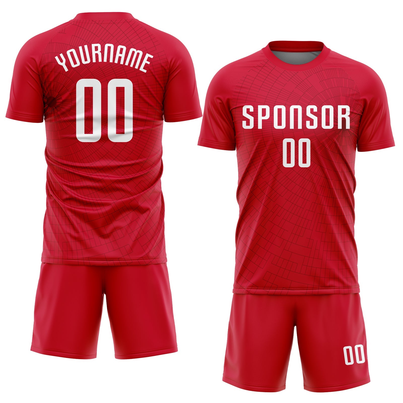 Custom Red White Sublimation Soccer Uniform Jersey view 2