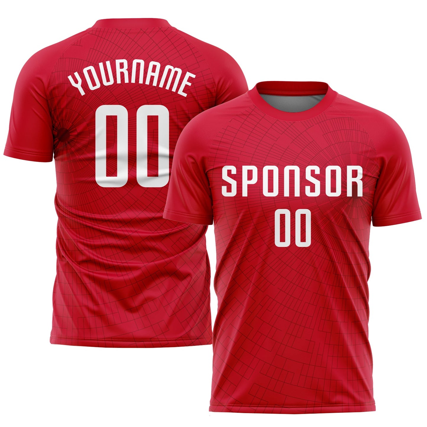 Custom Red White Sublimation Soccer Uniform Jersey - Main View