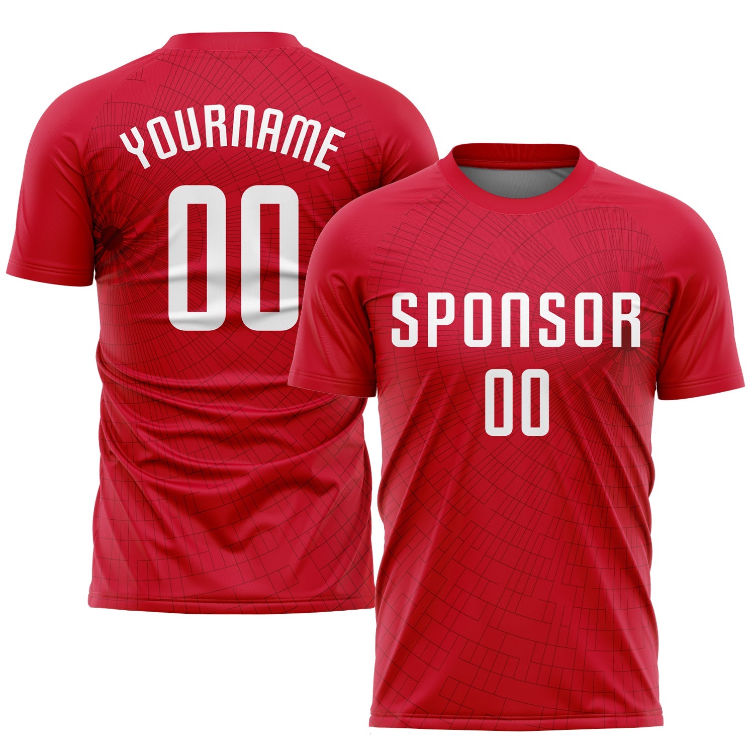 Custom Red White Sublimation Soccer Uniform Jersey - Main View