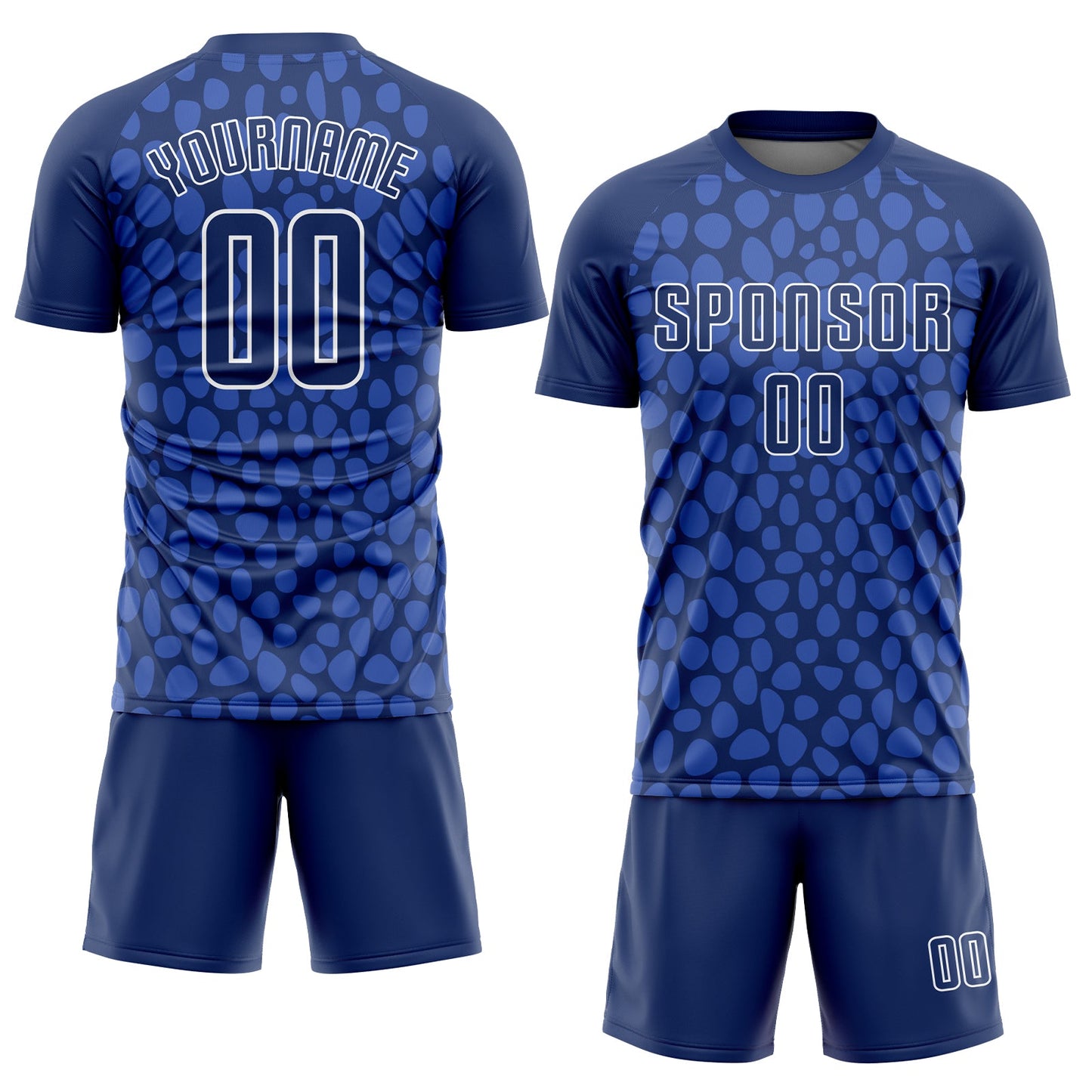Custom Royal Navy White Sublimation Soccer Uniform Jersey view 2