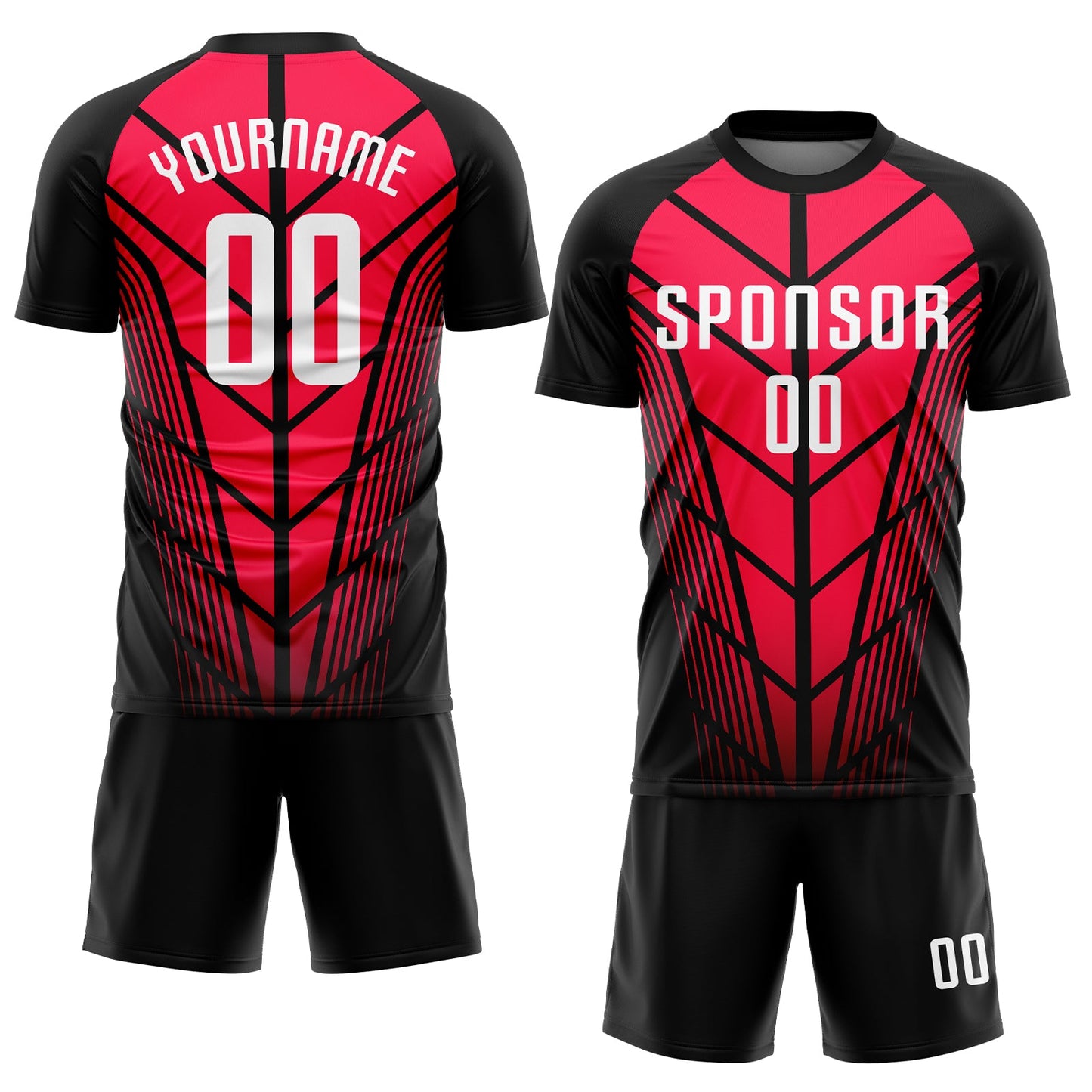 Custom Red White-Black Sublimation Soccer Uniform Jersey view 2