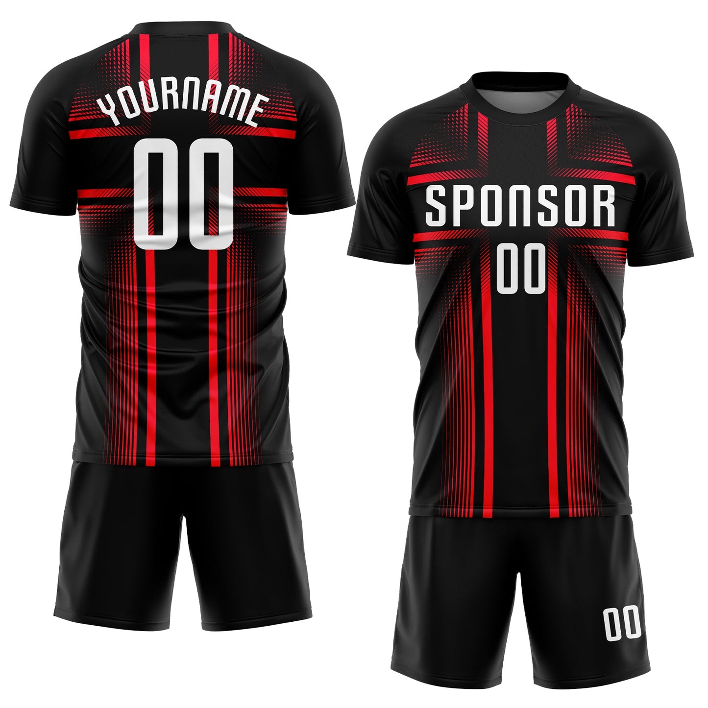 Custom Black White-Hot Pink Sublimation Soccer Uniform Jersey view 2