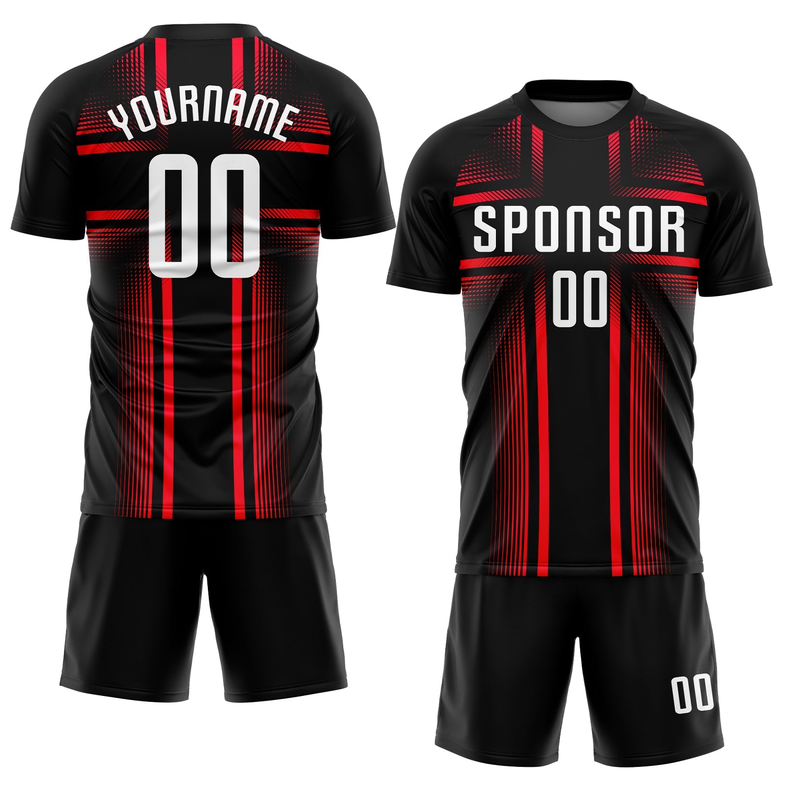 Custom Black White-Hot Pink Sublimation Soccer Uniform Jersey view 2