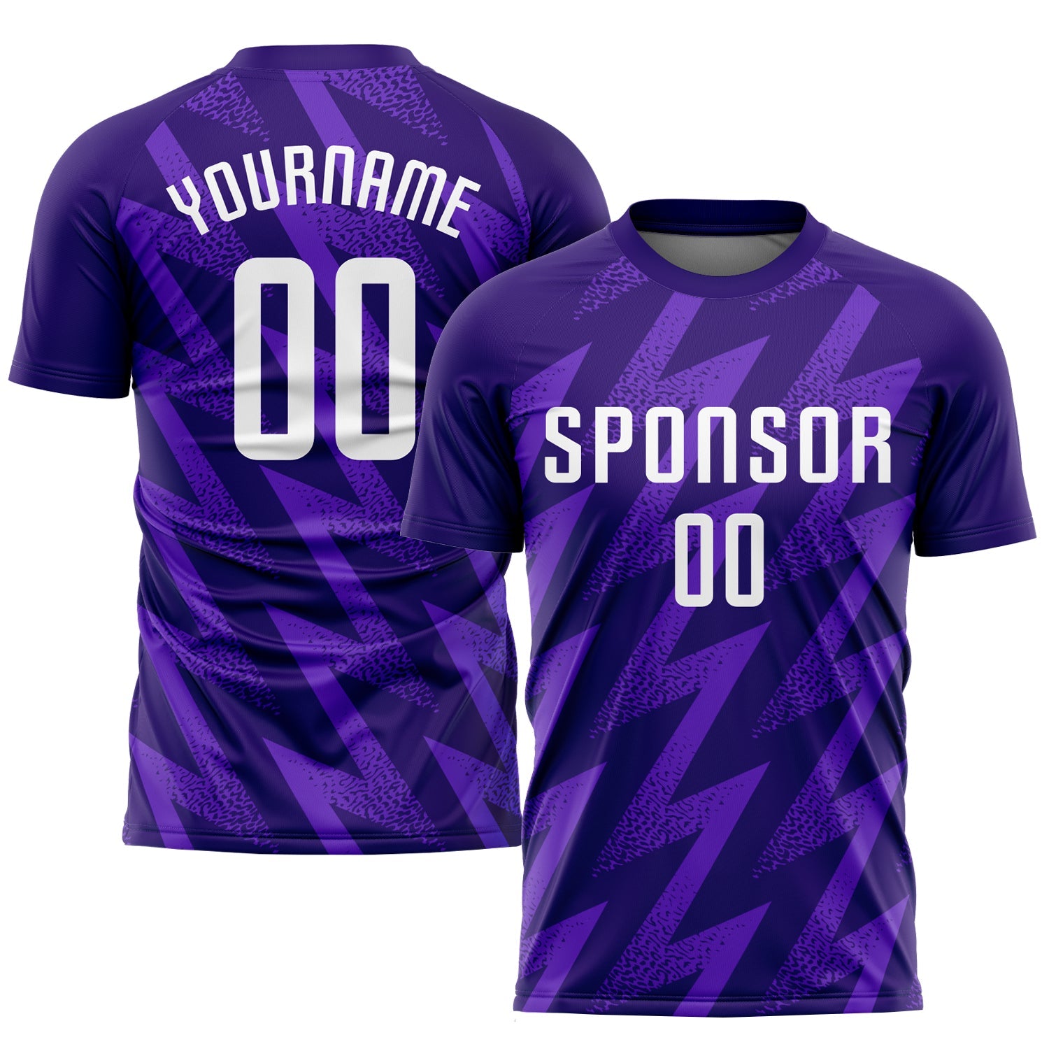 Custom Purple White Sublimation Soccer Uniform Jersey - Main View
