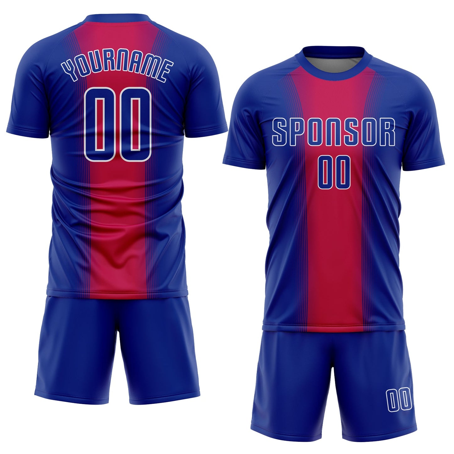 Custom Red Royal-White Sublimation Soccer Uniform Jersey view 2