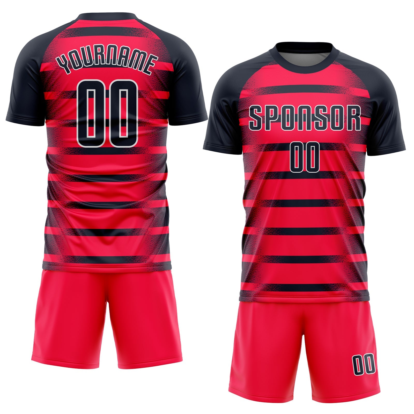 Custom Red Navy-White Sublimation Soccer Uniform Jersey view 2