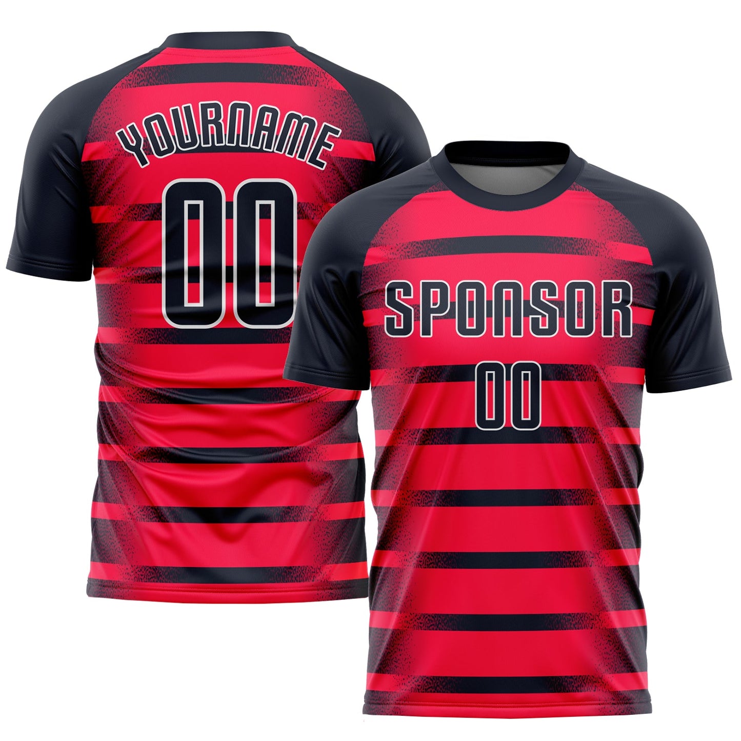 Custom Red Navy-White Sublimation Soccer Uniform Jersey - Main View