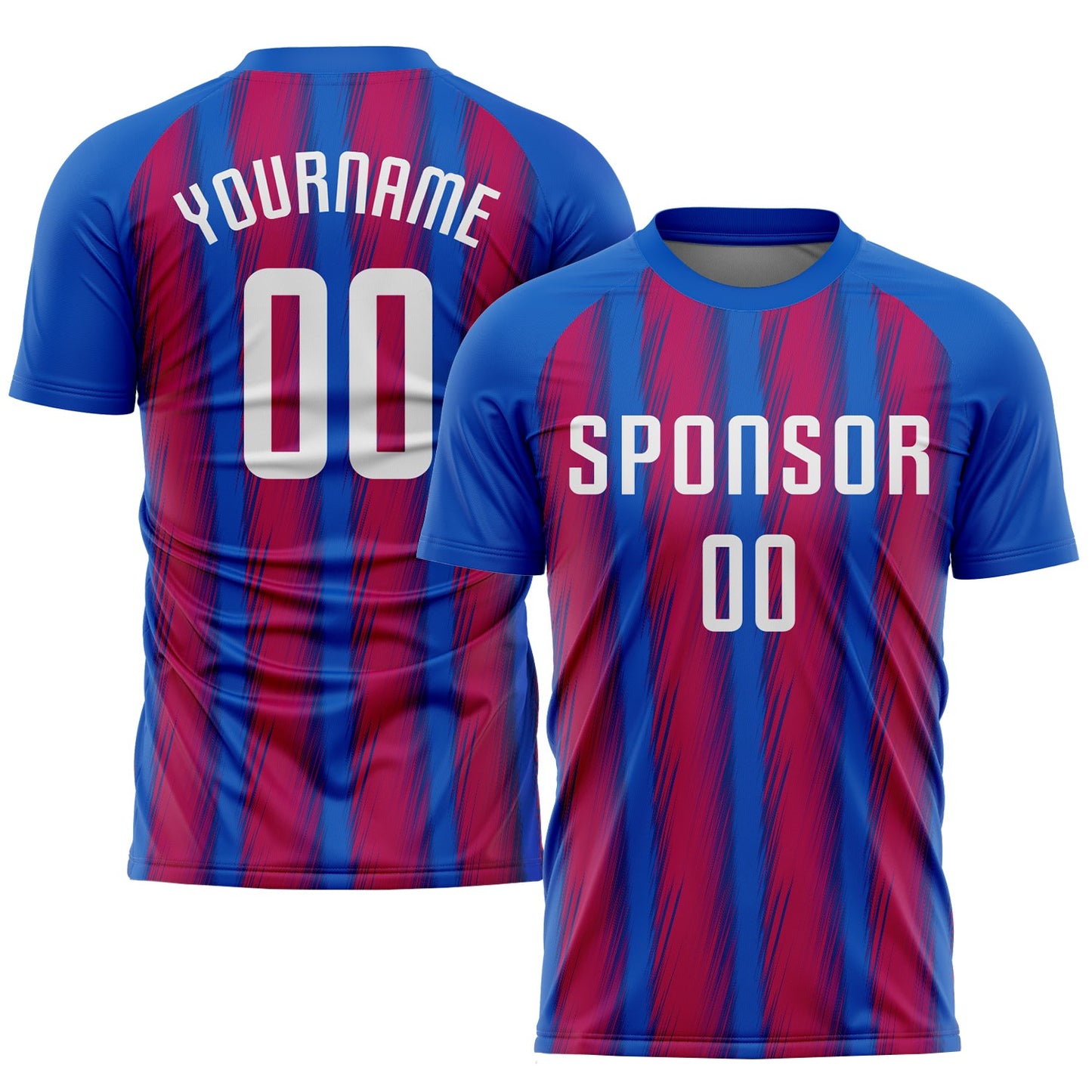 Custom Royal White-Red Sublimation Soccer Uniform Jersey - Main View