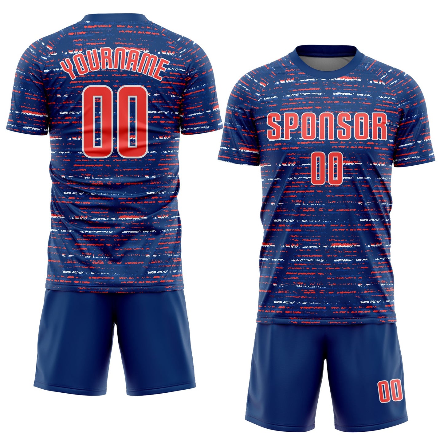 Custom Royal Orange-White Sublimation Soccer Uniform Jersey view 2