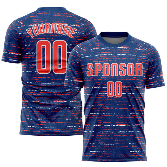 Custom Royal Orange-White Sublimation Soccer Uniform Jersey - Main View