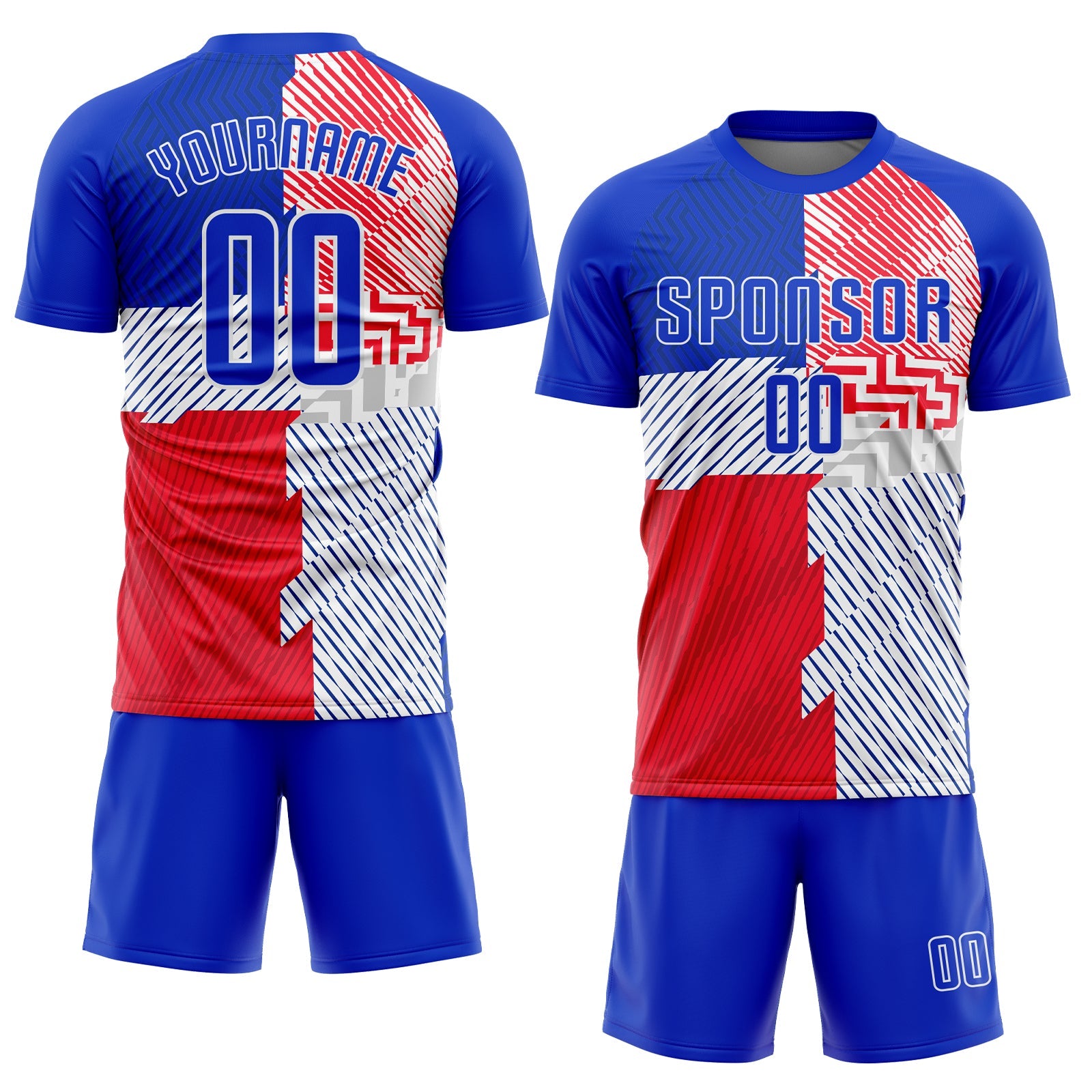 Custom Royal Royal-Red Sublimation Soccer Uniform Jersey view 2