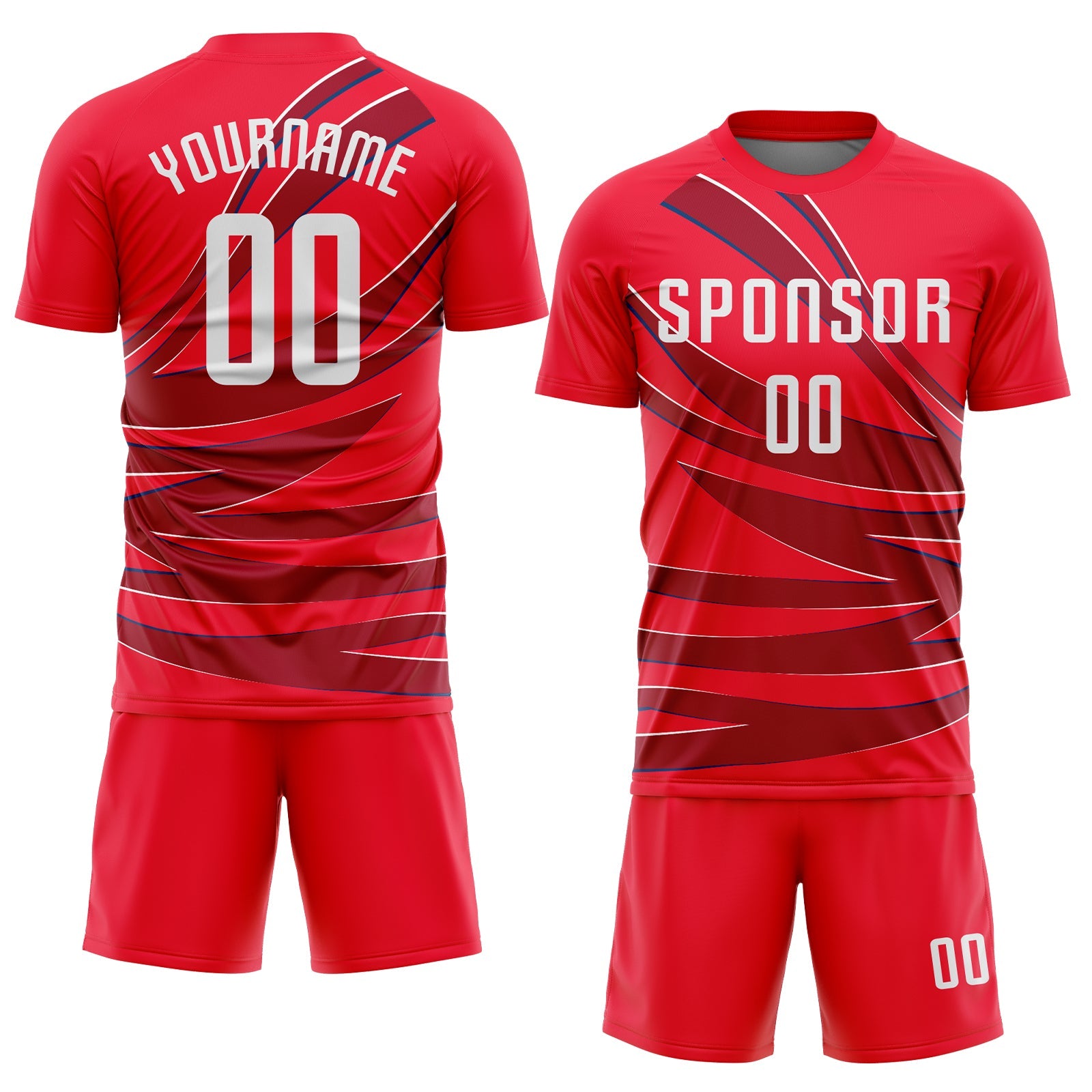 Custom Red White Sublimation Soccer Uniform Jersey view 2