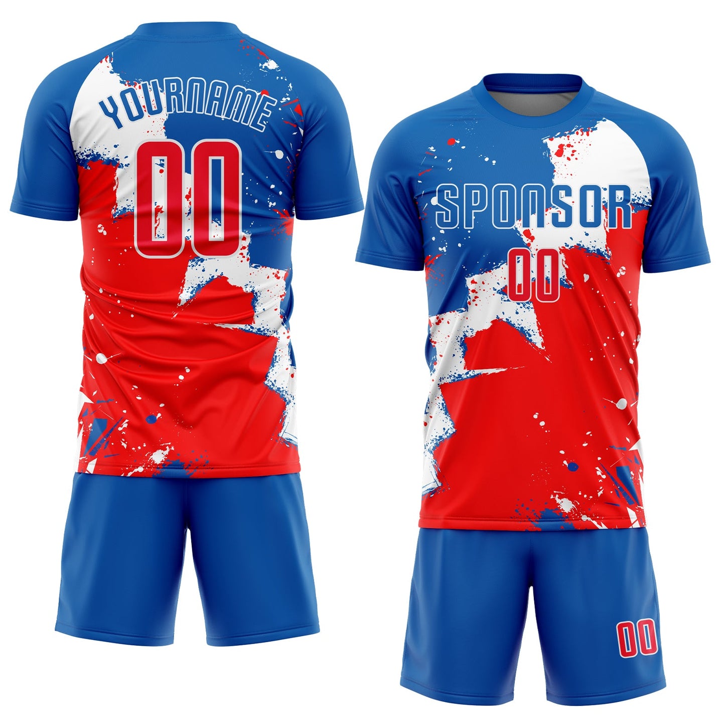 Custom Royal Red-White Sublimation Soccer Uniform Jersey view 2
