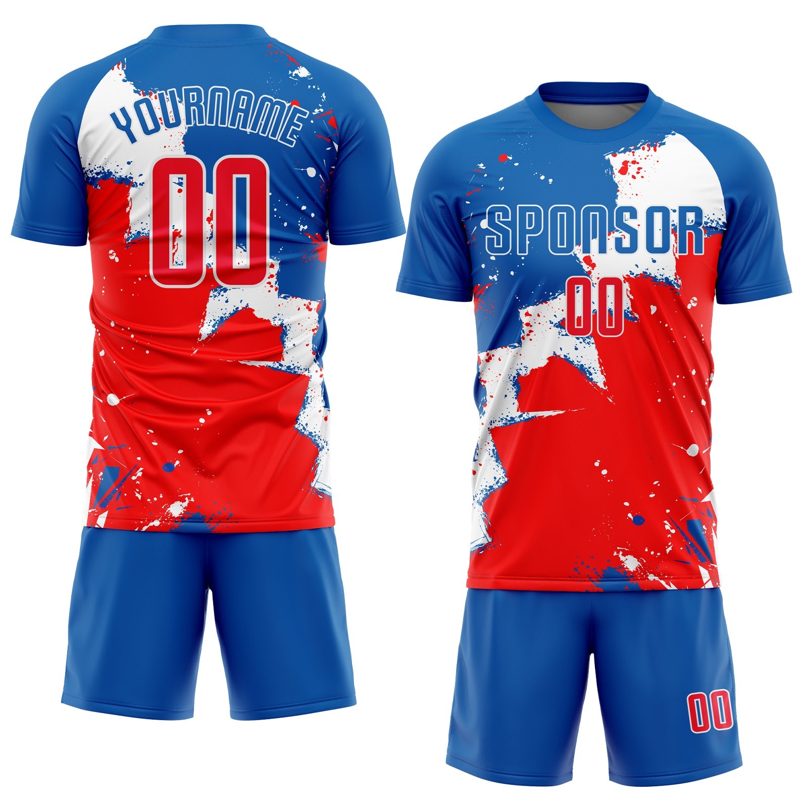 Custom Royal Red-White Sublimation Soccer Uniform Jersey view 2