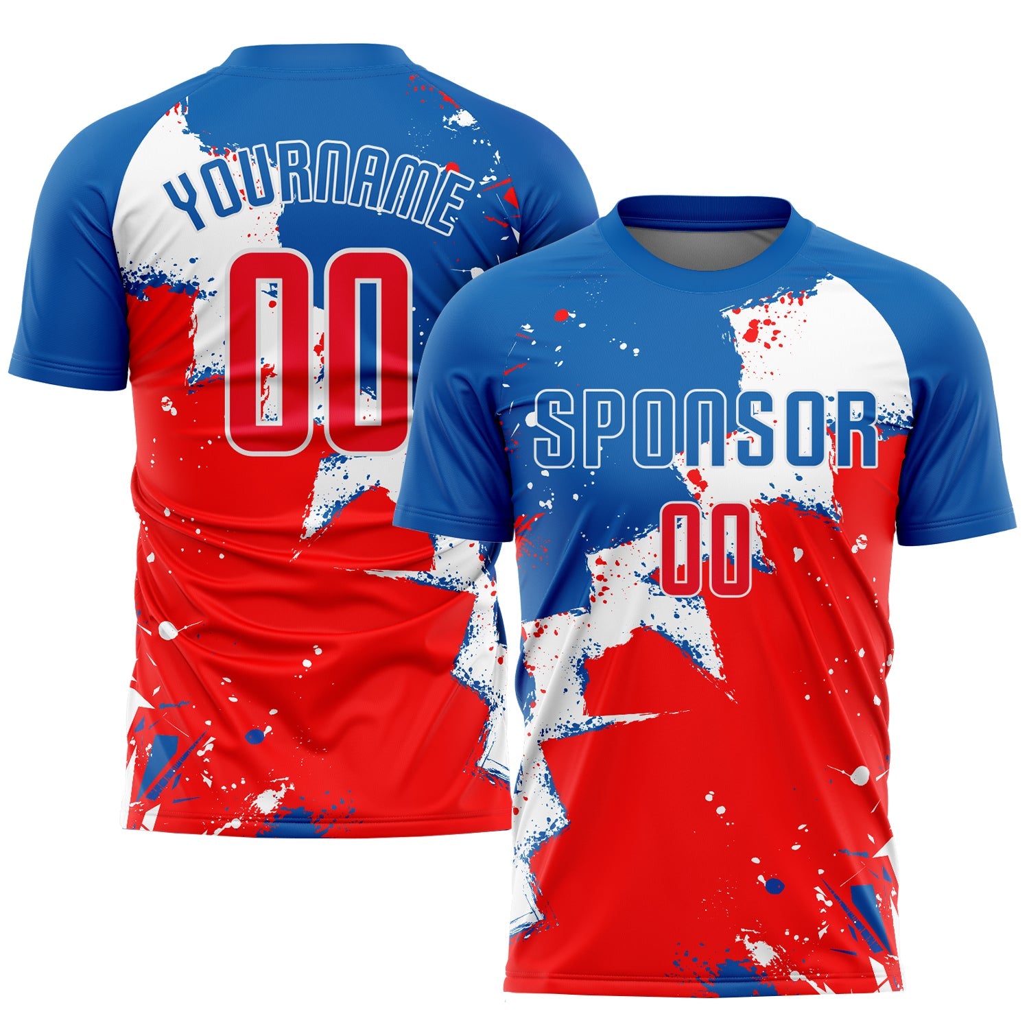 Custom Royal Red-White Sublimation Soccer Uniform Jersey - Main View
