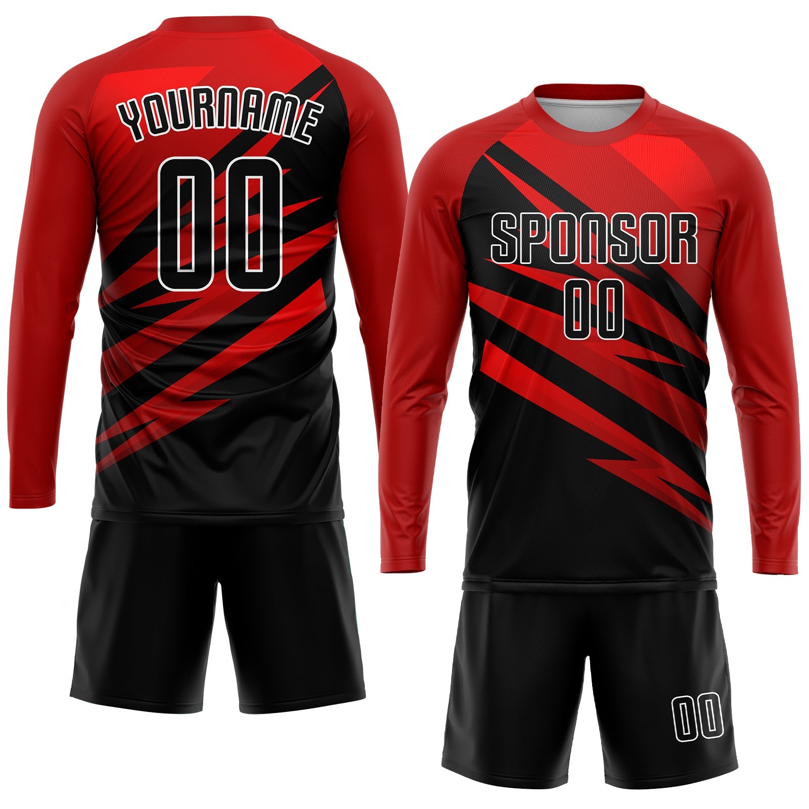 Custom Red Black-White Sublimation Soccer Uniform Jersey view 4