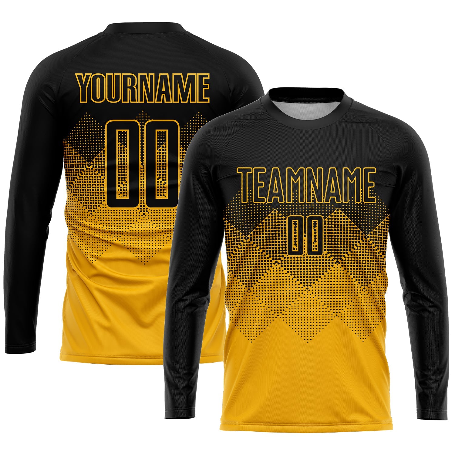 Custom Gold Black Sublimation Soccer Uniform Jersey view 3
