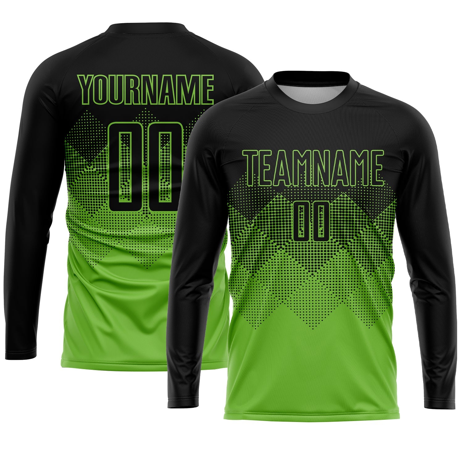 Custom Neon Green Black Sublimation Soccer Uniform Jersey view 3