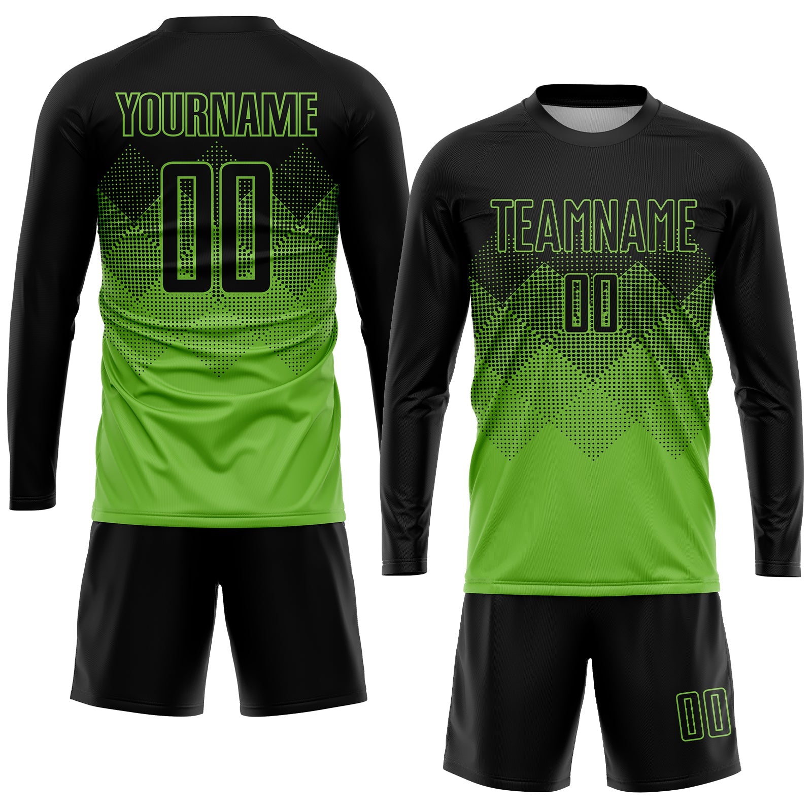 Custom Neon Green Black Sublimation Soccer Uniform Jersey view 4