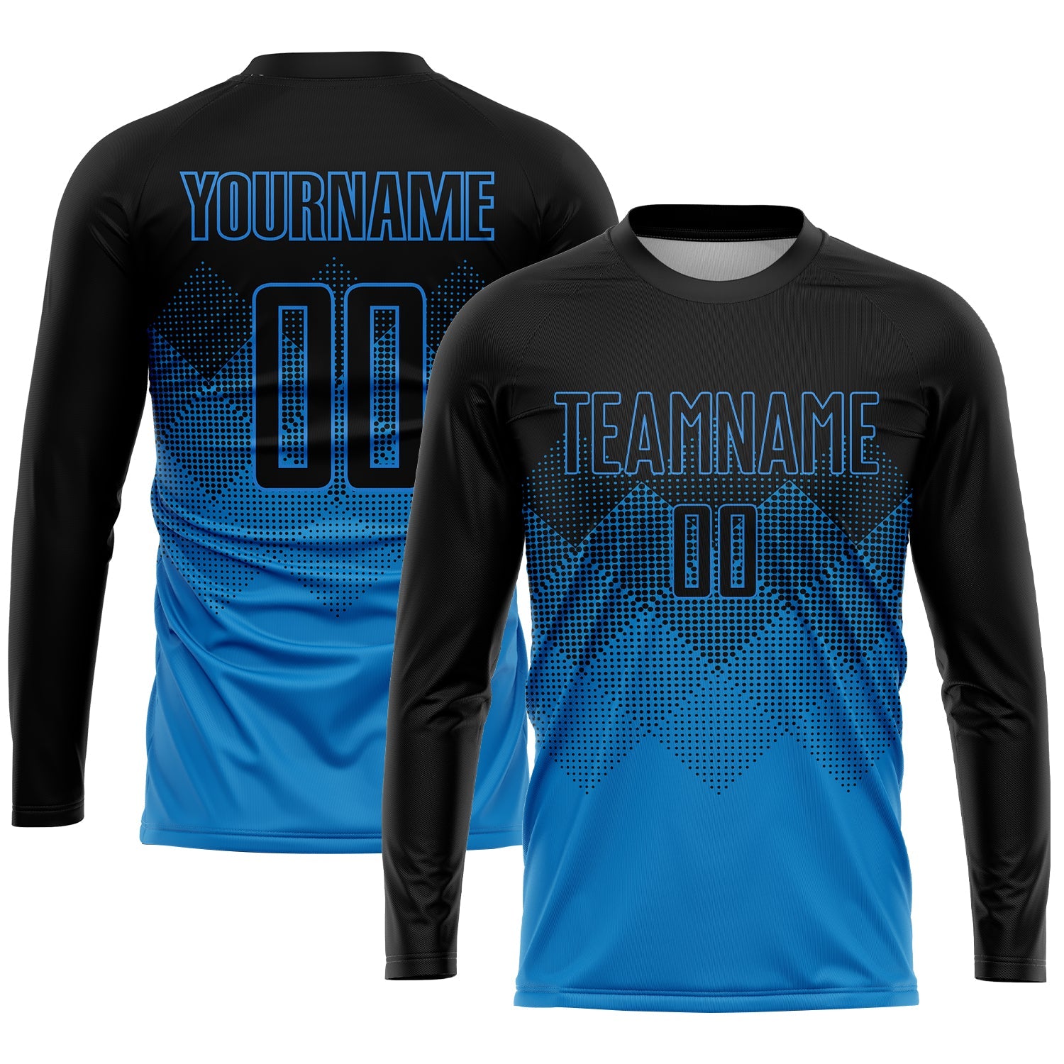 Custom Blue Black Sublimation Soccer Uniform Jersey view 3