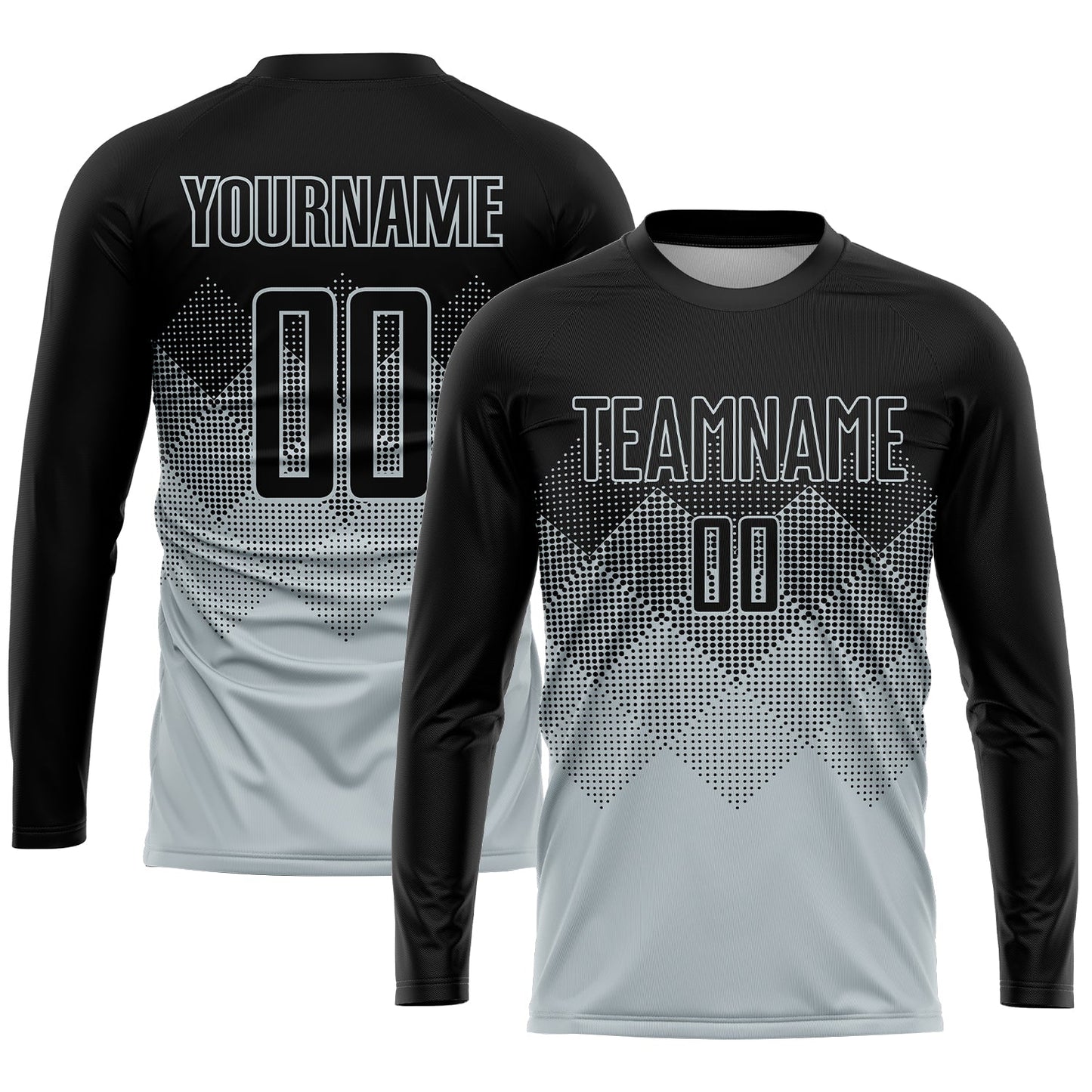 Custom Silver Black Sublimation Soccer Uniform Jersey view 3