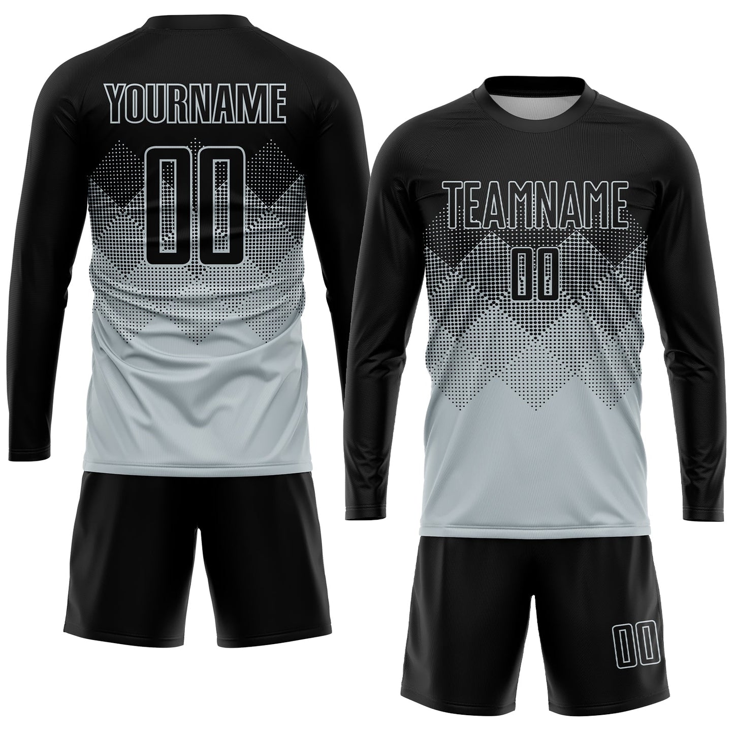 Custom Silver Black Sublimation Soccer Uniform Jersey view 4