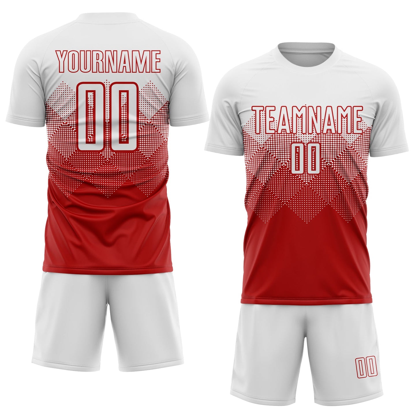 Custom Red White Sublimation Soccer Uniform Jersey view 2