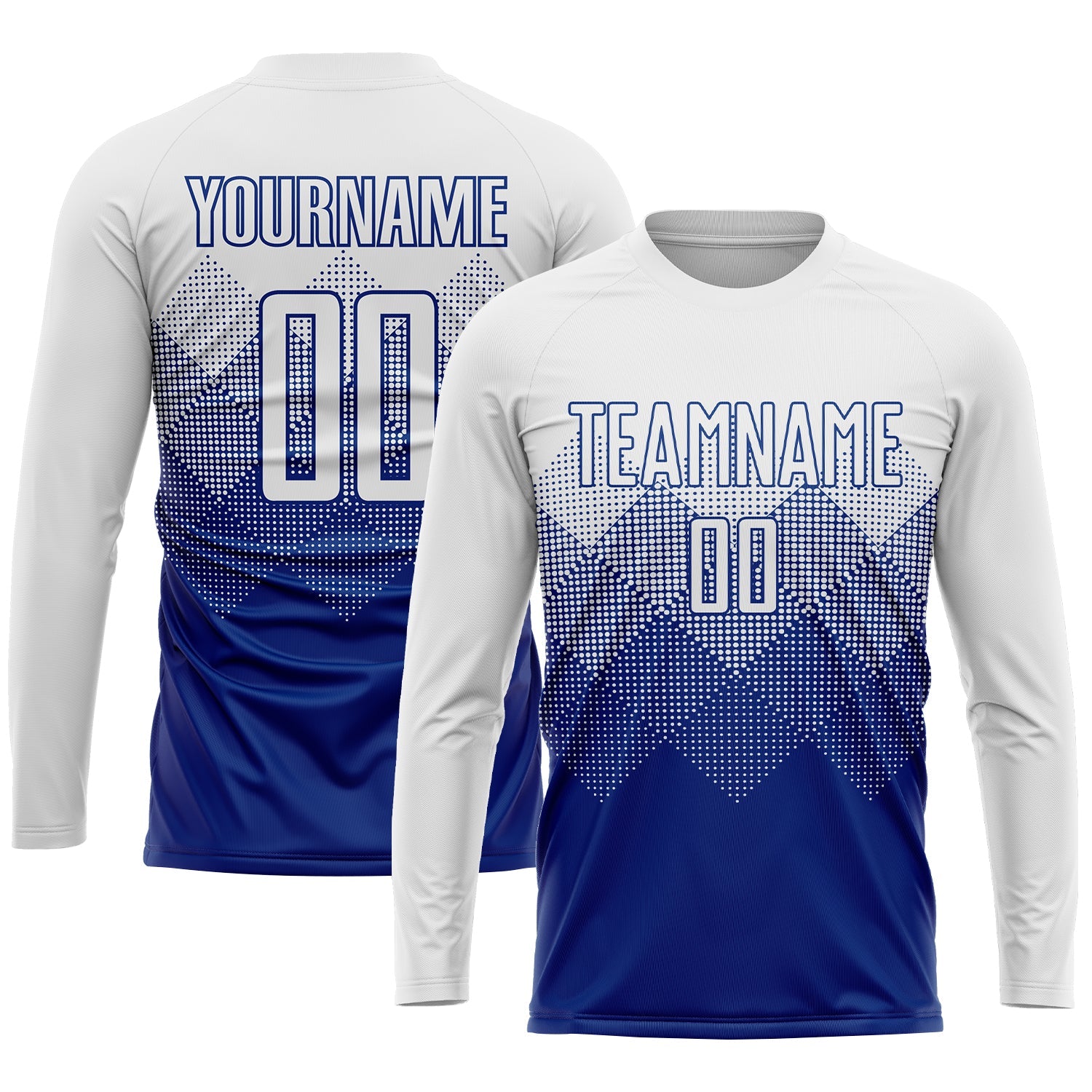 Custom Royal White Sublimation Soccer Uniform Jersey view 3