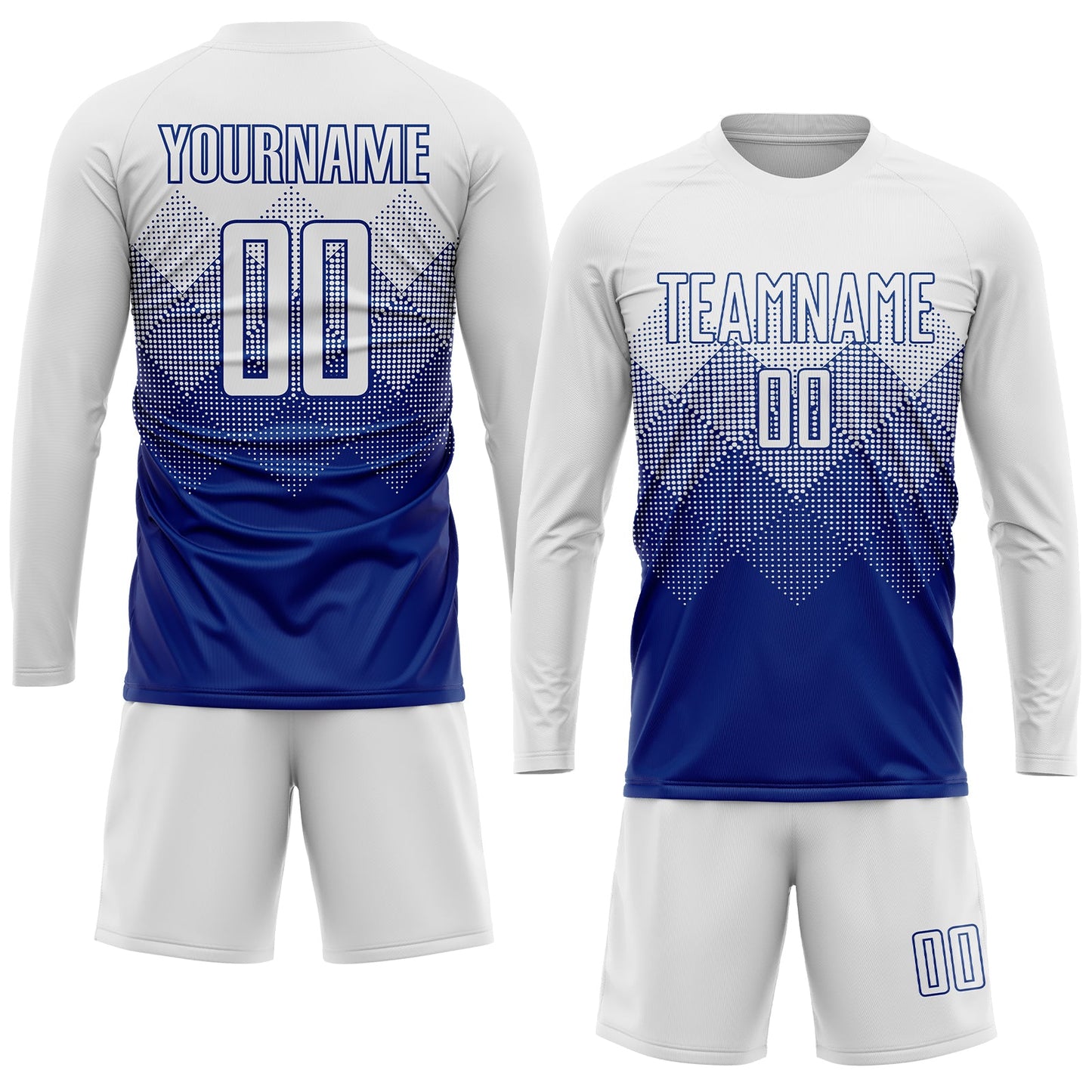 Custom Royal White Sublimation Soccer Uniform Jersey view 4