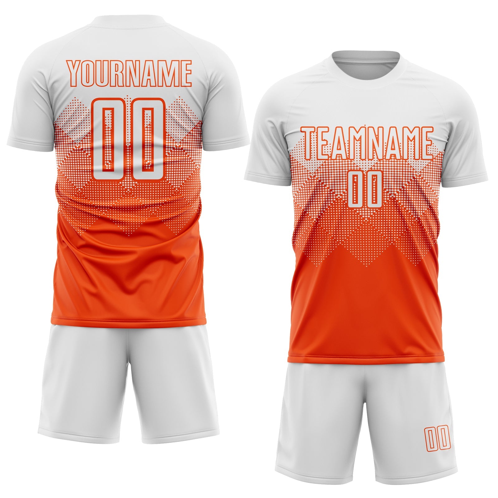 Custom Orange White Sublimation Soccer Uniform Jersey view 2