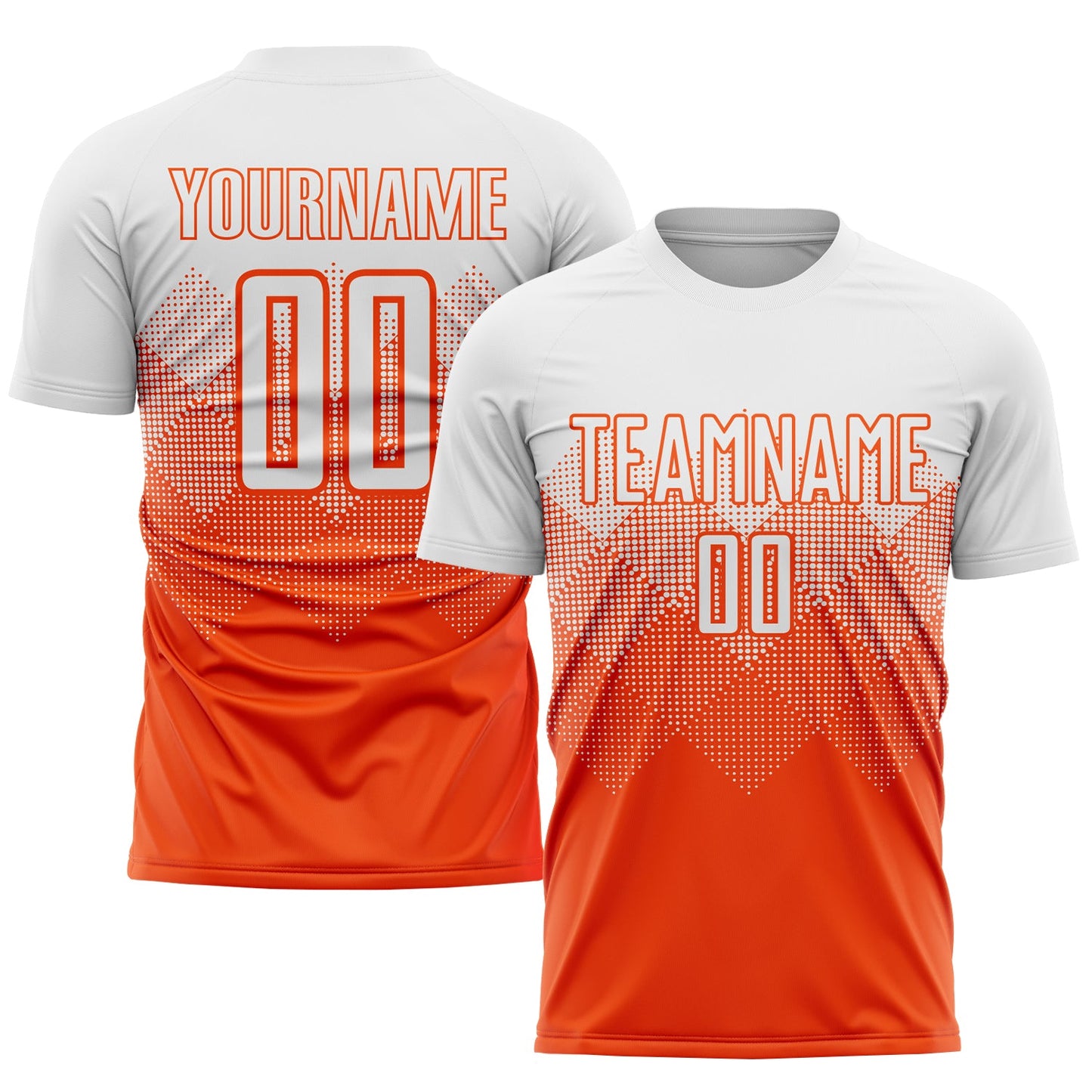 Custom Orange White Sublimation Soccer Uniform Jersey - Main View