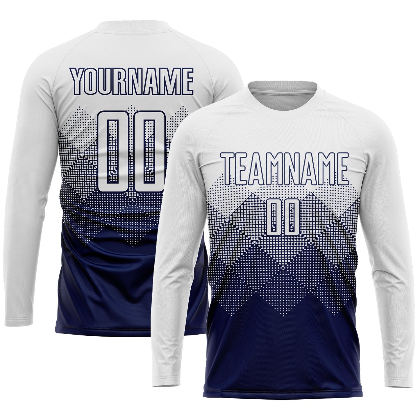 Custom Navy White Sublimation Soccer Uniform Jersey view 3