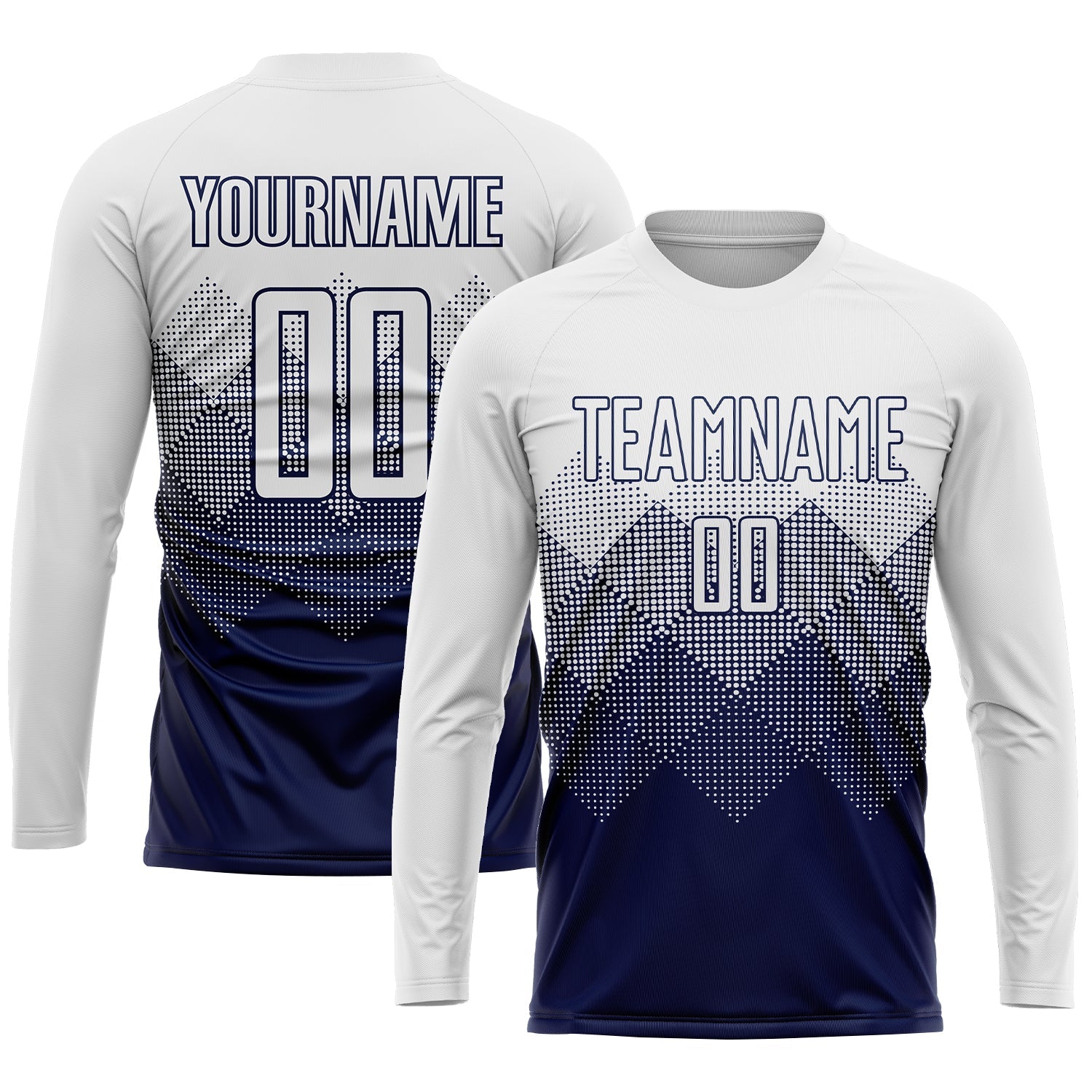 Custom Navy White Sublimation Soccer Uniform Jersey view 3
