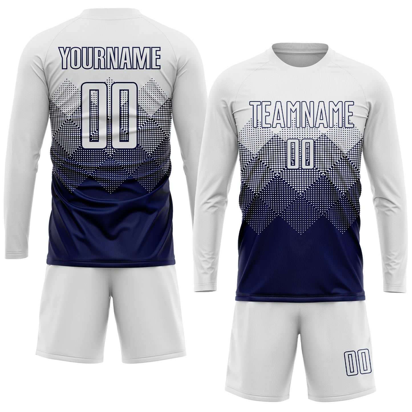Custom Navy White Sublimation Soccer Uniform Jersey view 4