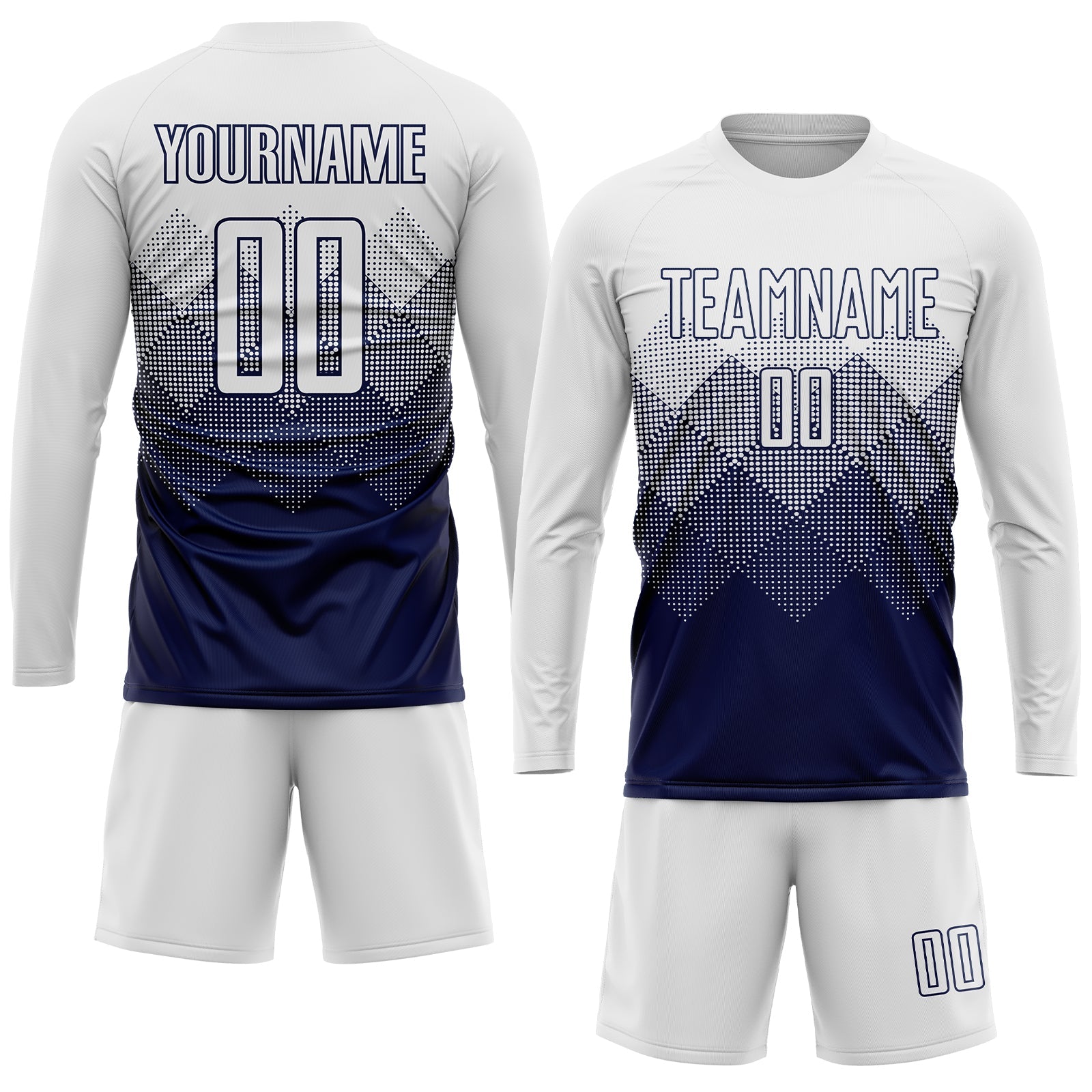 Custom Navy White Sublimation Soccer Uniform Jersey view 4