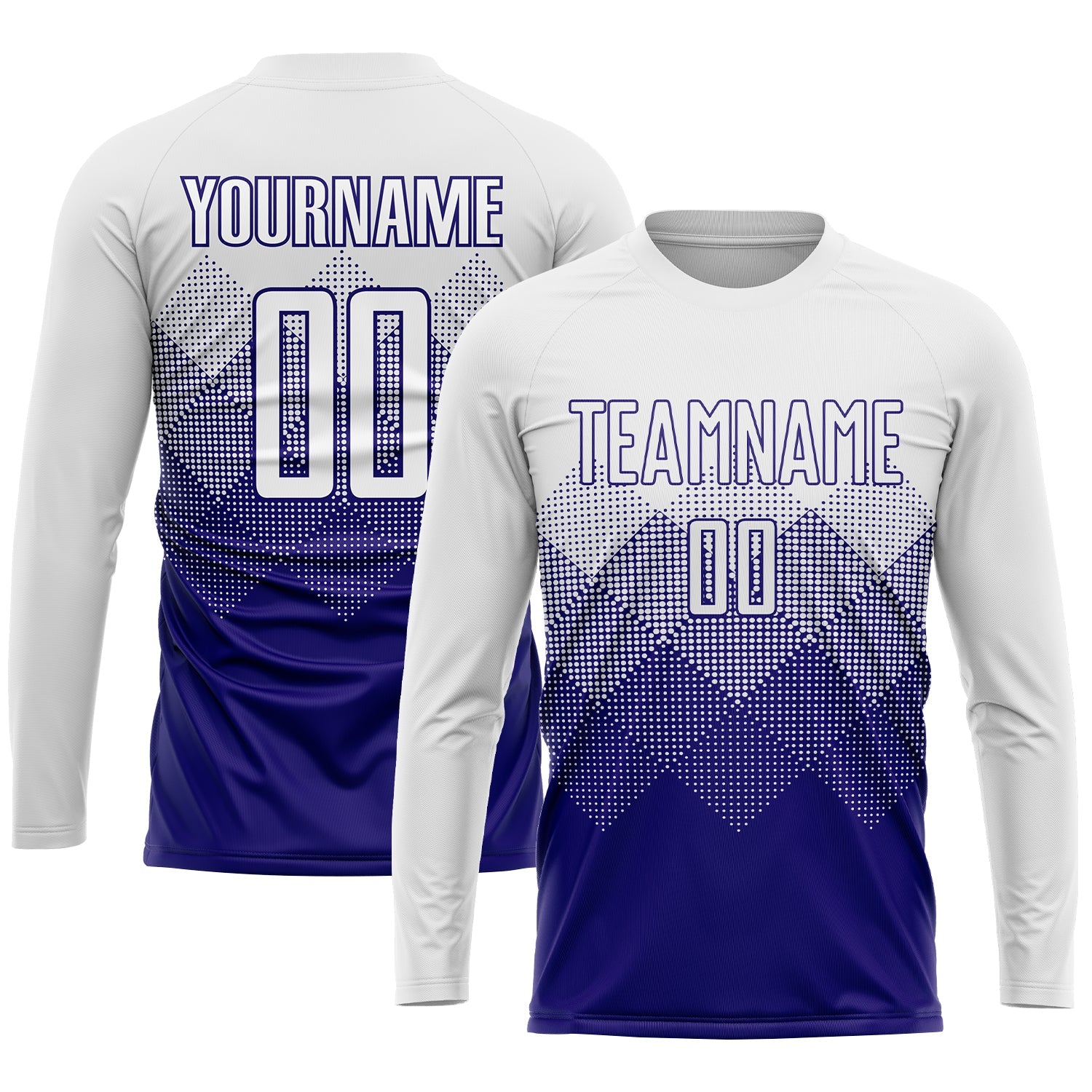 Custom White Dark Purple Sublimation Soccer Uniform Jersey view 3