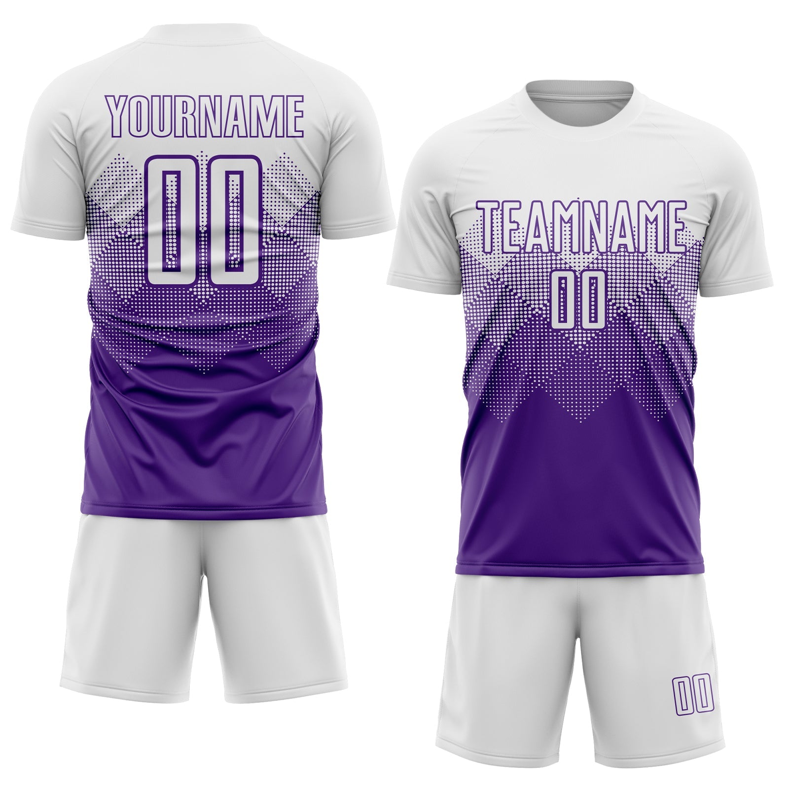 Custom Purple White Sublimation Soccer Uniform Jersey view 2