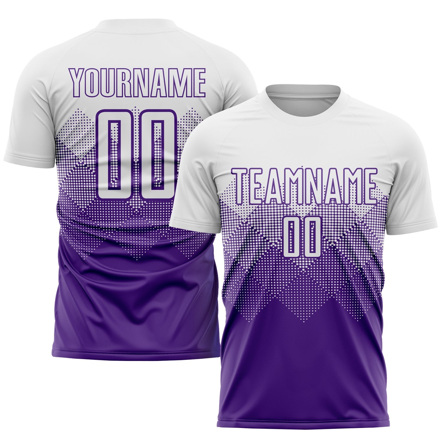 Custom Purple White Sublimation Soccer Uniform Jersey - Main View