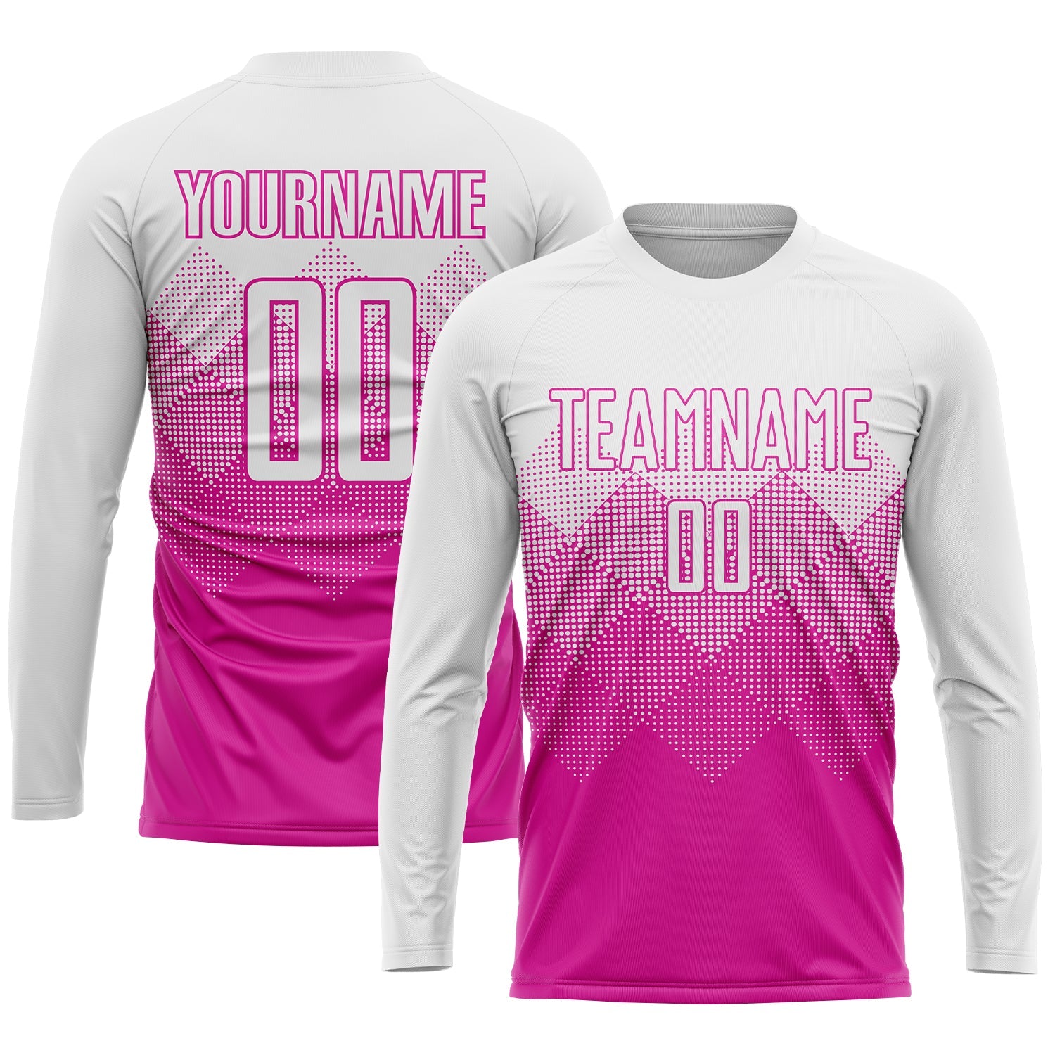 Custom Deep Pink White Sublimation Soccer Uniform Jersey view 3