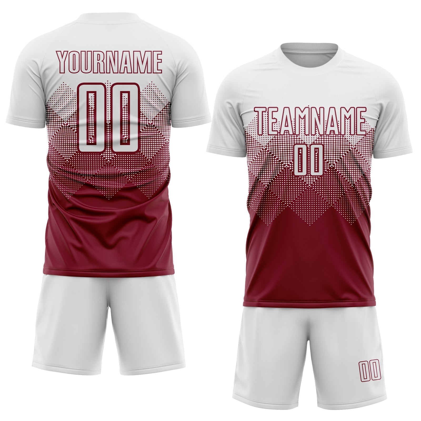 Custom Crimson White Sublimation Soccer Uniform Jersey view 2